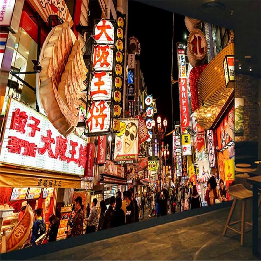 894x894 SHINERING Japanese Street View Background Wallpaper Mural Japanese Restaurant Bar Izakaya Sushi Restaurant Industrial Decor Wall Paper 3D