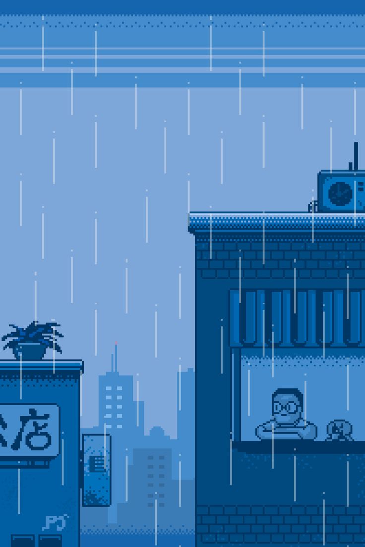 736x1103 Rainy Day, Pixel Jeff. Cool pixel art