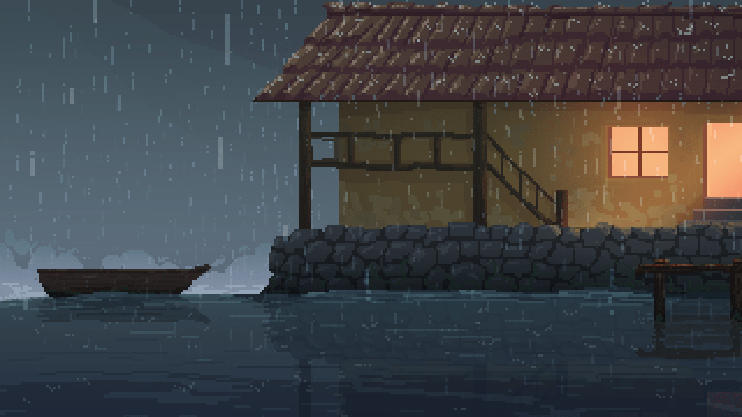 Pixel Art Rain Wallpapers - Top Free Pixel Art Rain Backgrounds