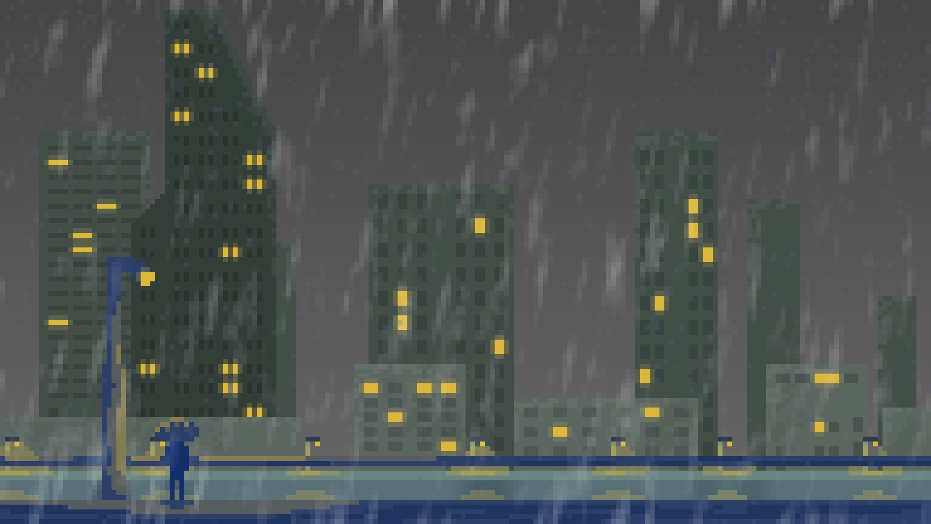 1920x1080 Night time rain