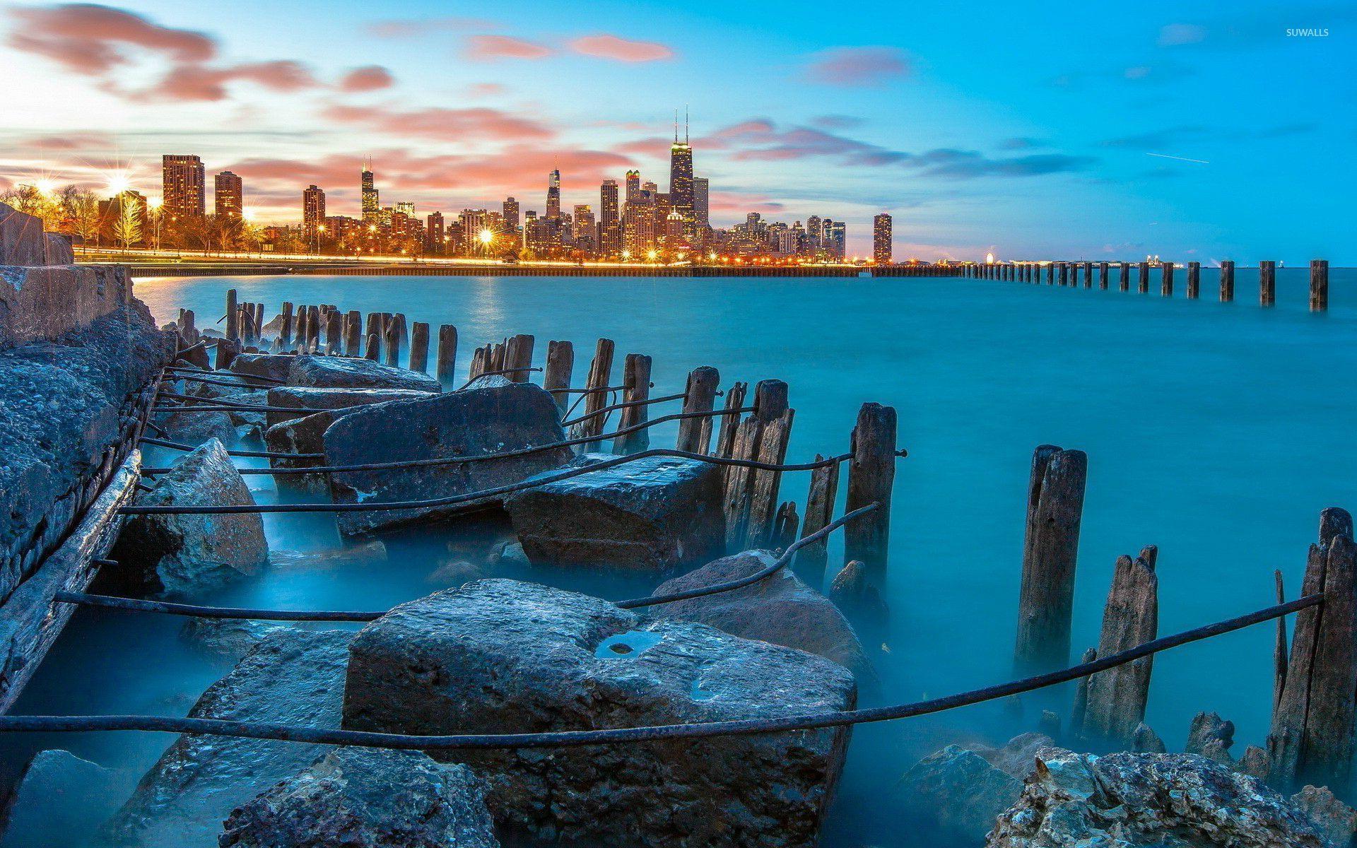 1920x1200 View of Chicago from Lake Shore Drive wallpaper