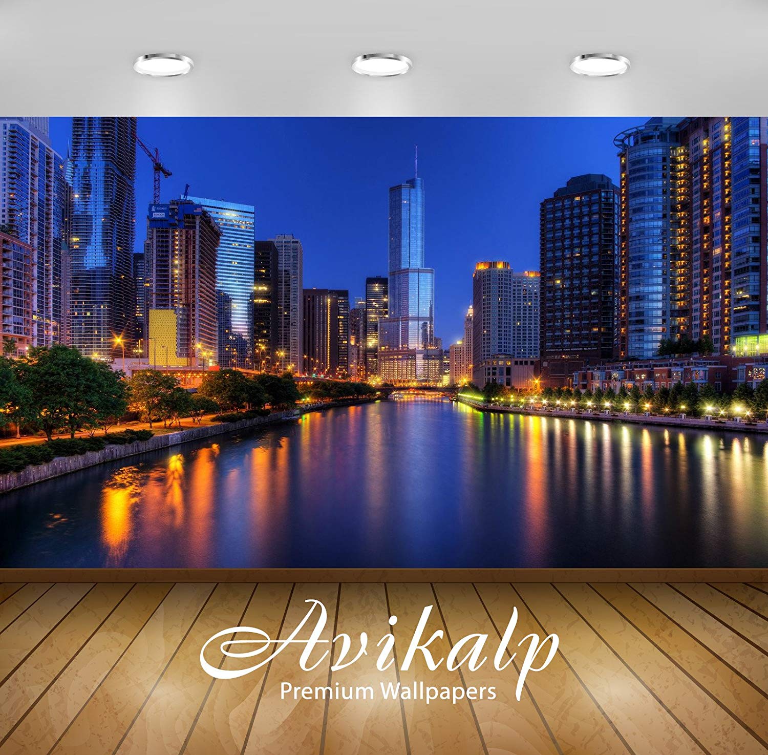 1500x1474 Buy Avikalp Exclusive Awi1889 Chicago City at Night Full HD