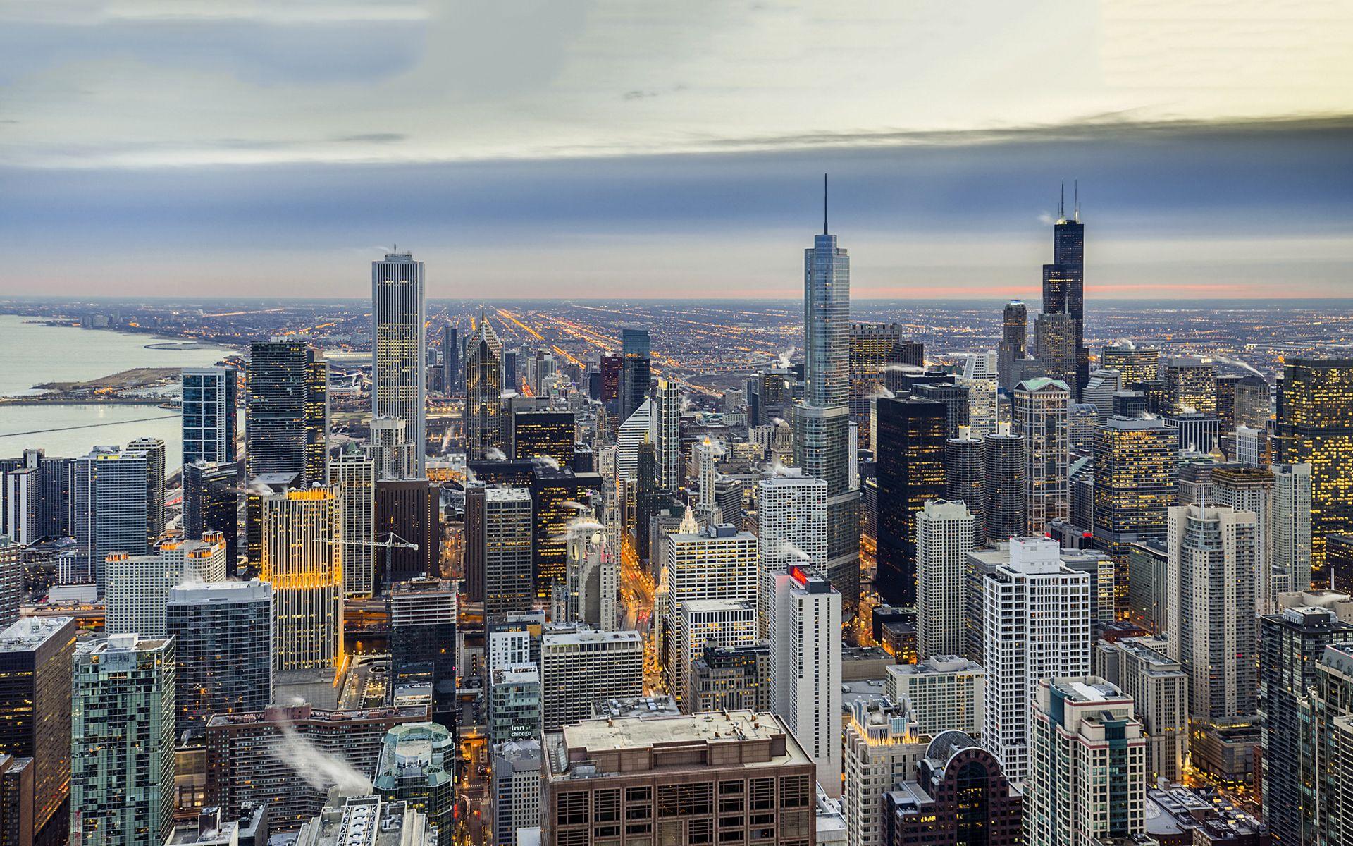 1920x1200 Chicago winter usa
