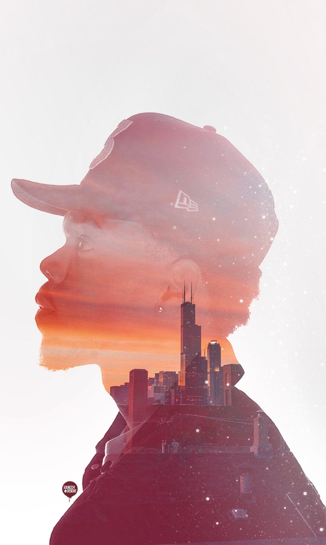1268x2118 I made a Chance + Chicago Double Exposure Phone Wallpaper