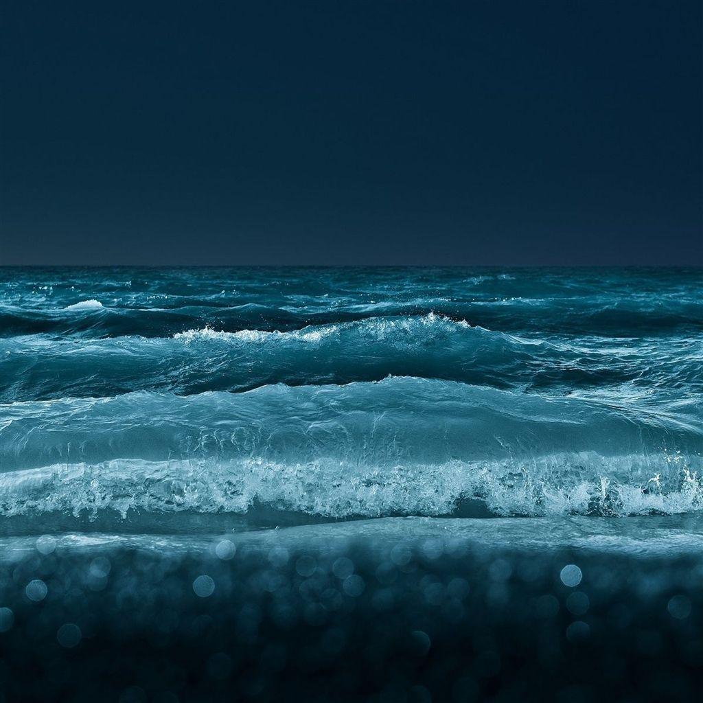 1024x1024 Ocean Waves Night #iPad #Air #Wallpaper. Retina iPad