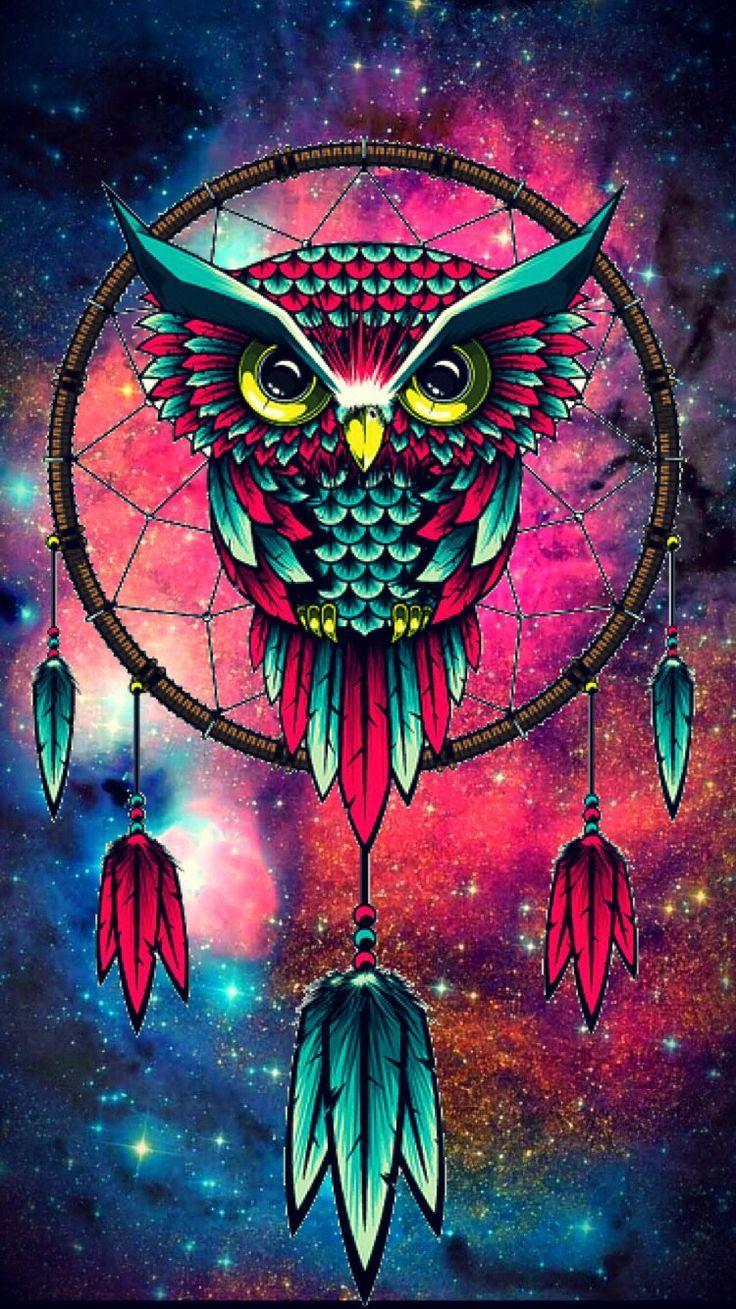 736x1309 Cool Colorful Owl Wallpaper