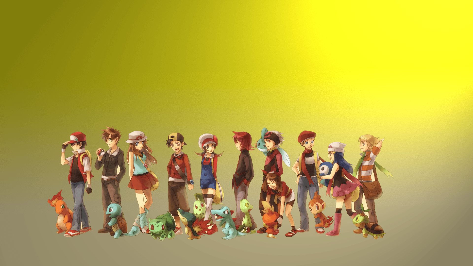 1920x1080 Pokemon, Bulbasaur, Squirtle, Charmander Wallpaper