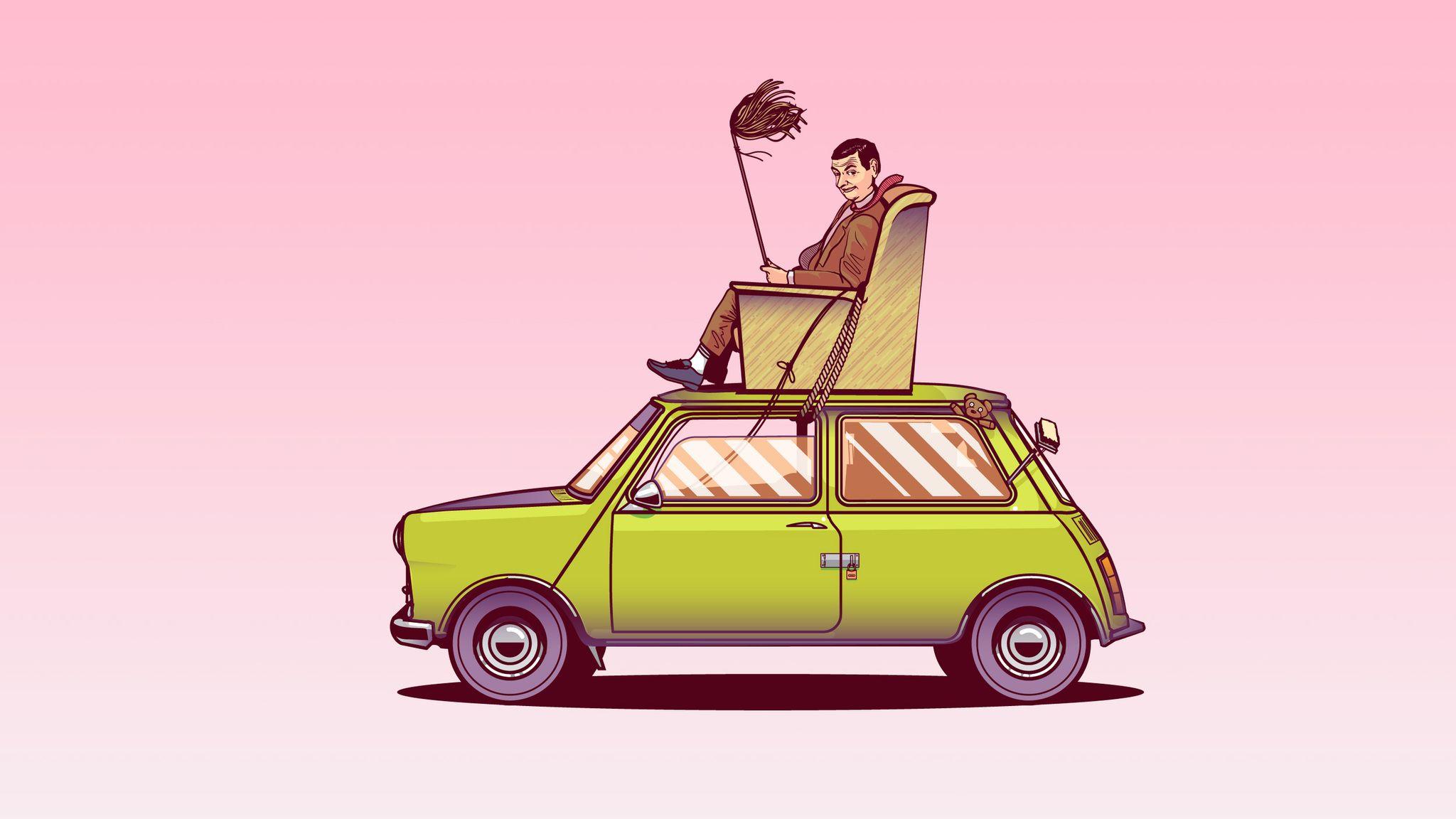 2048x1152 Mr Bean Sitting On Top Of His Car Vector Art