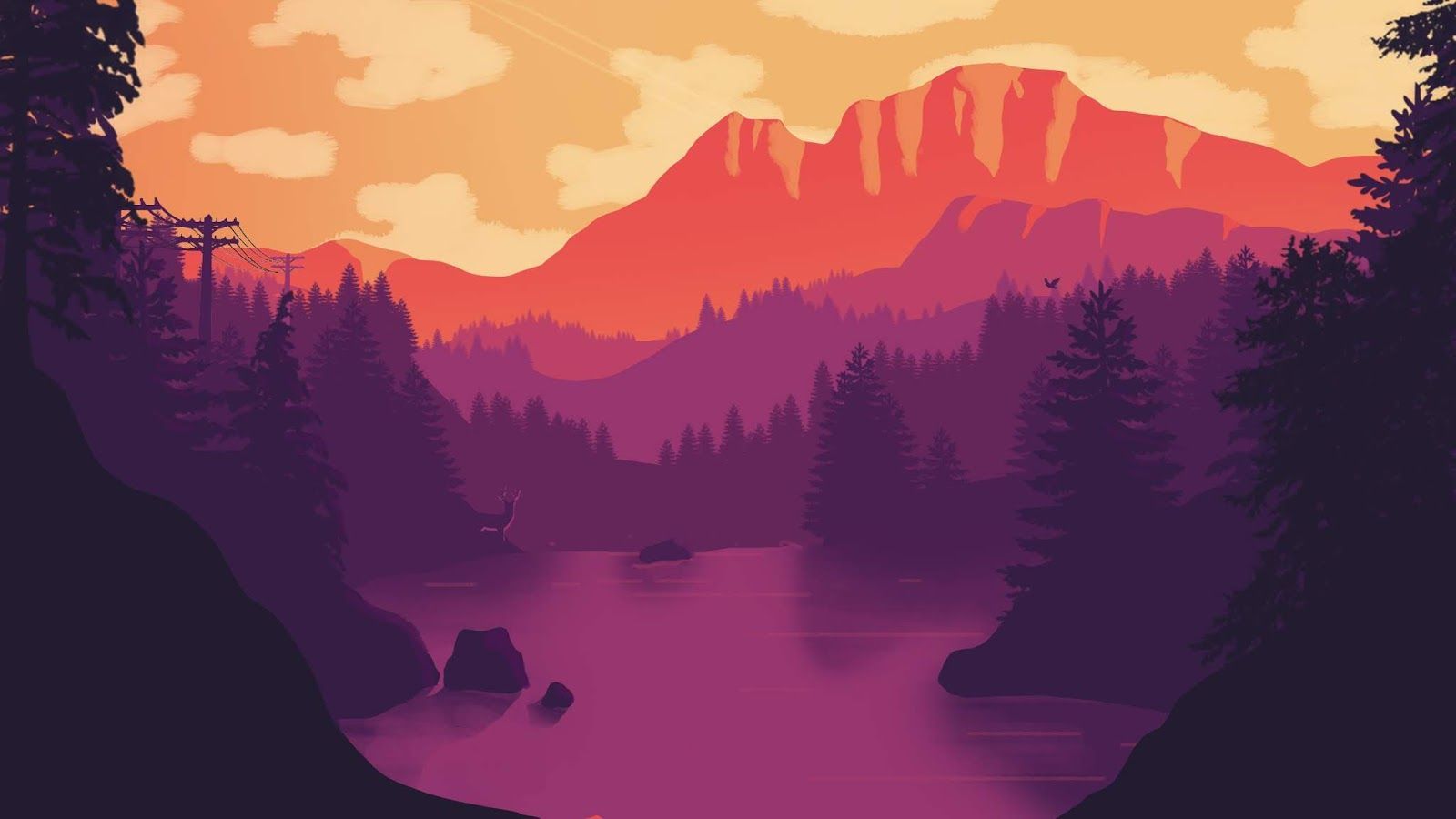 1600x900 Minimal Landscape Wallpaper