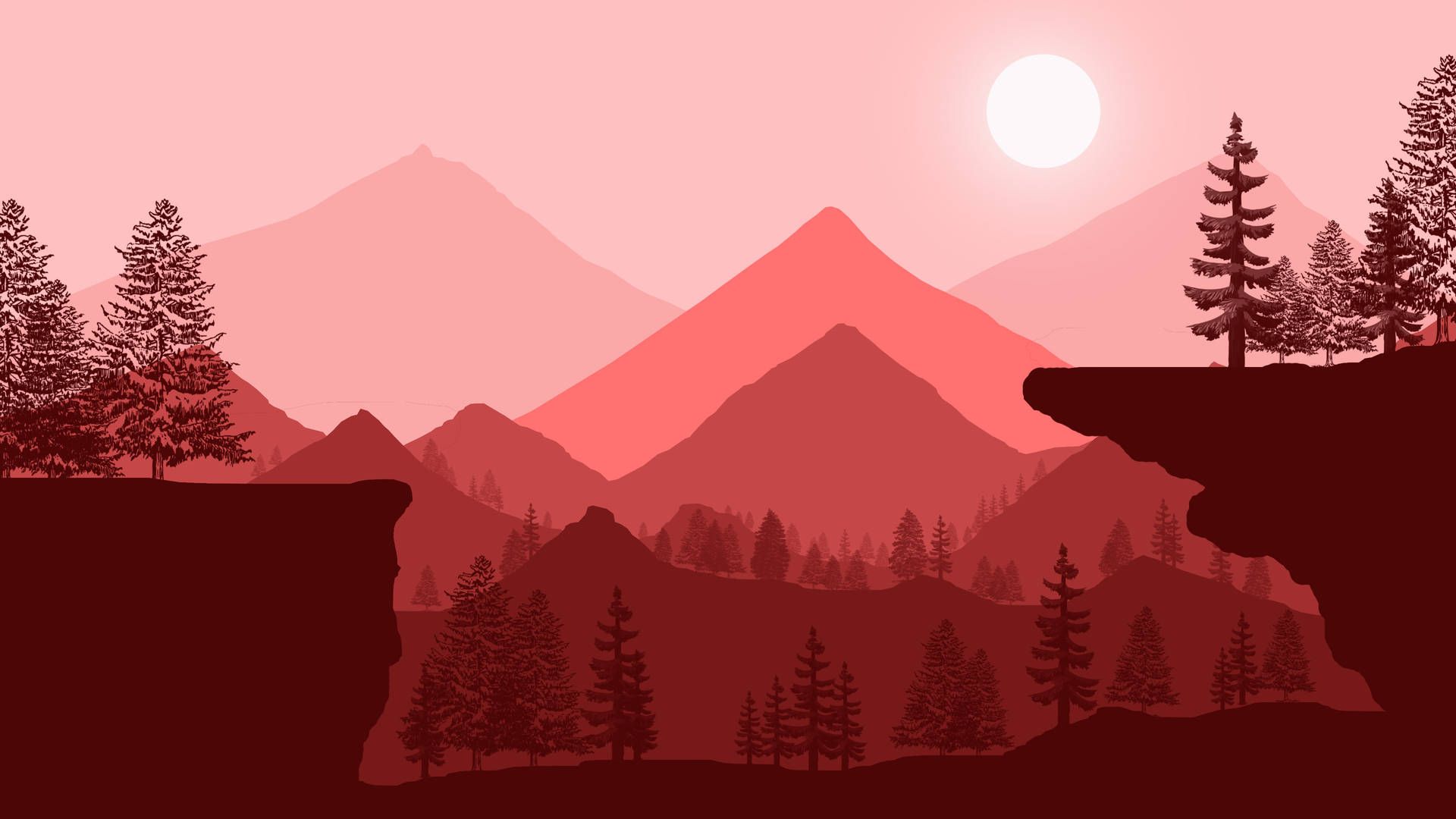 1920x1080 Red Mountain Wallpaper