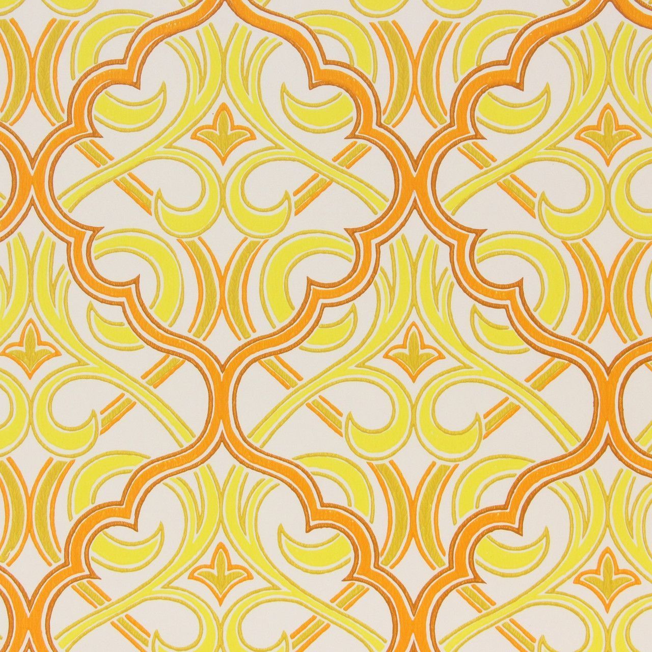 1280x1280 1970s Vintage Wallpaper Retro Orange and Yellow Geometric Design's Vintage Wallpaper
