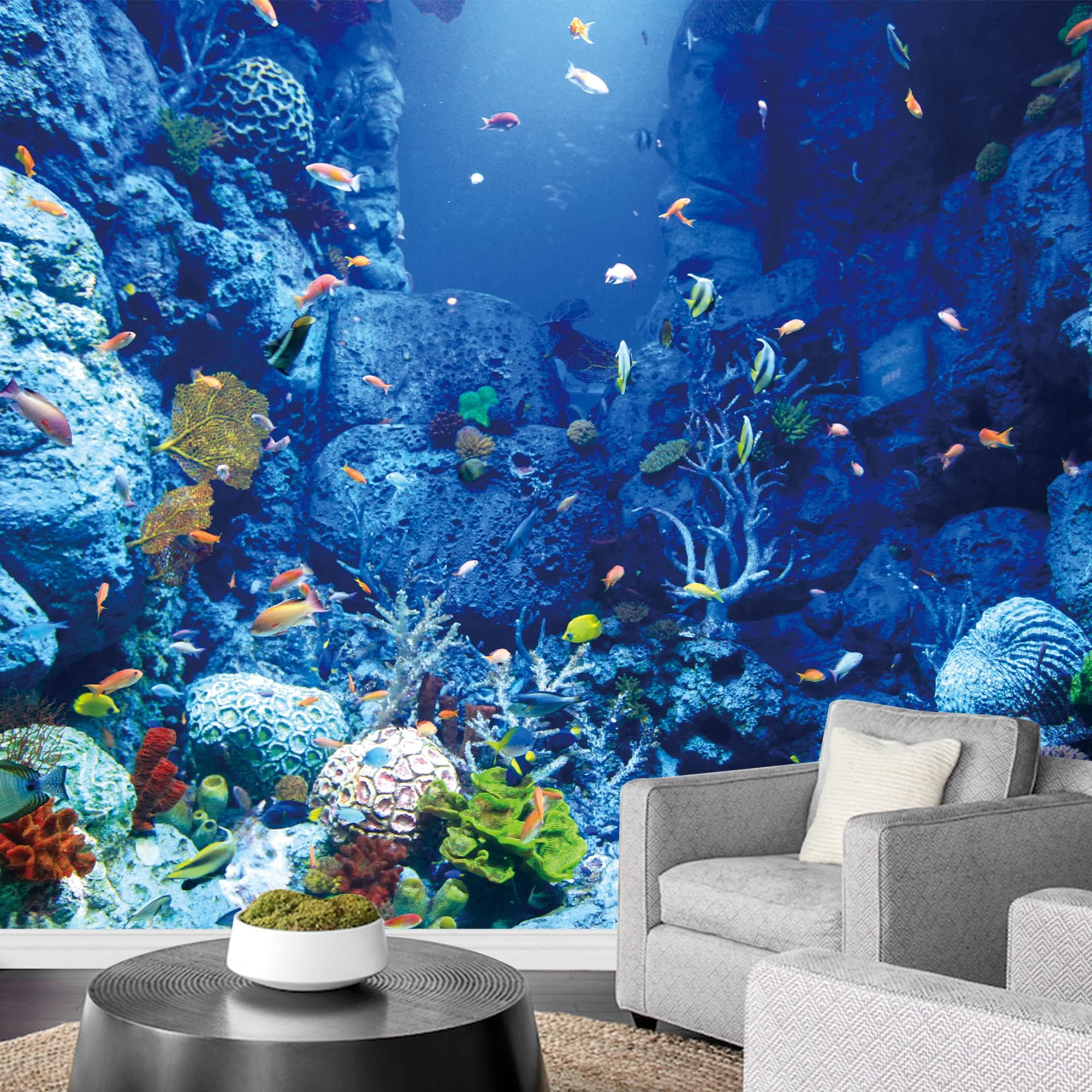 2000x2000 Undersea Scenery 3D Wall Decals, Marine