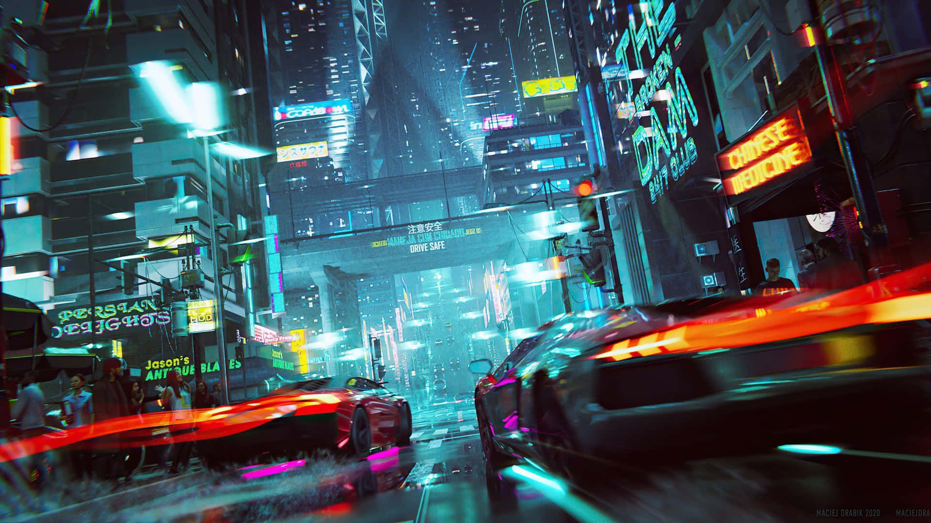 1920x1080 Download Immersive Cyberpunk Cityscapes Wallpaper