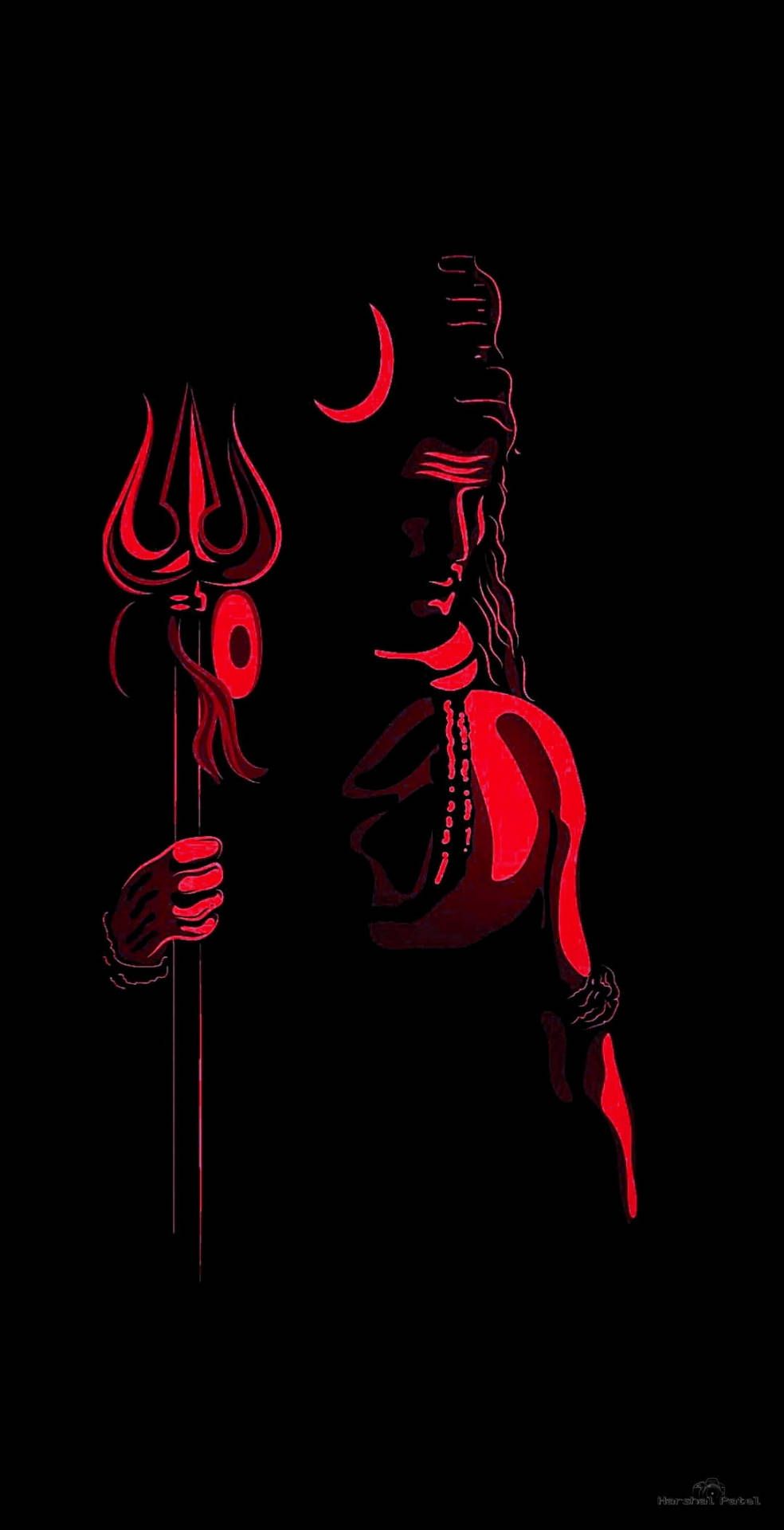 984x1920 Download Shiva iPhone In Red Wallpaper