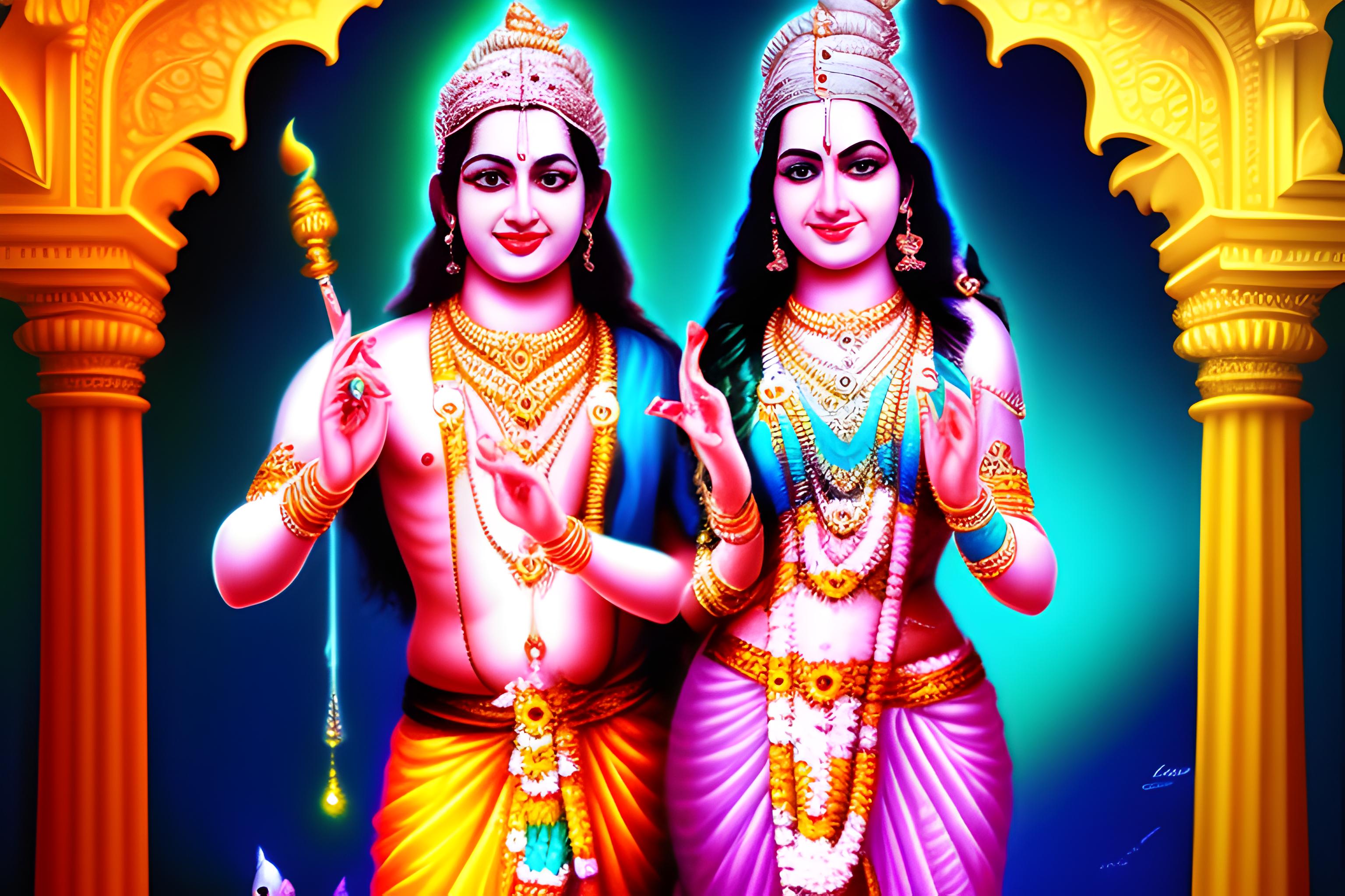 3072x2048 Lord Krishna & Srimati Radha Rani