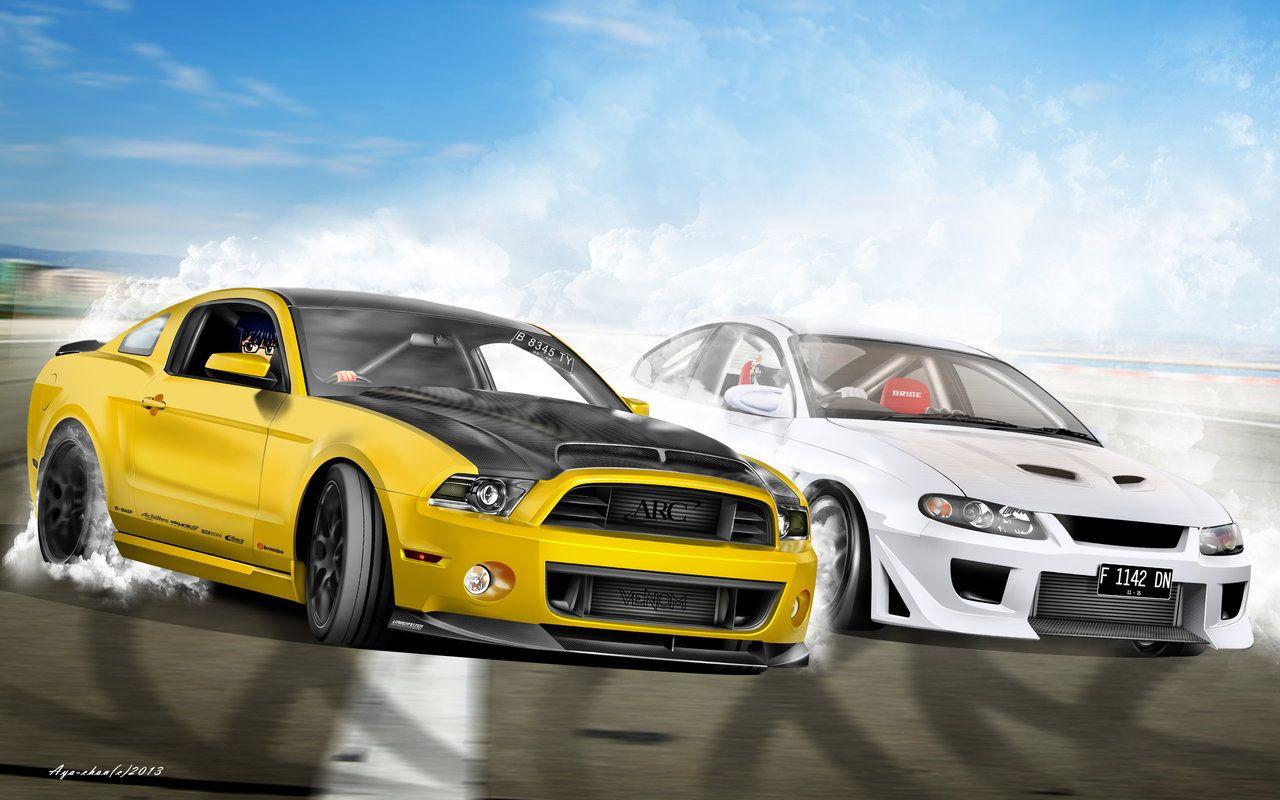 1280x800 Muscle Cars Drift Battle