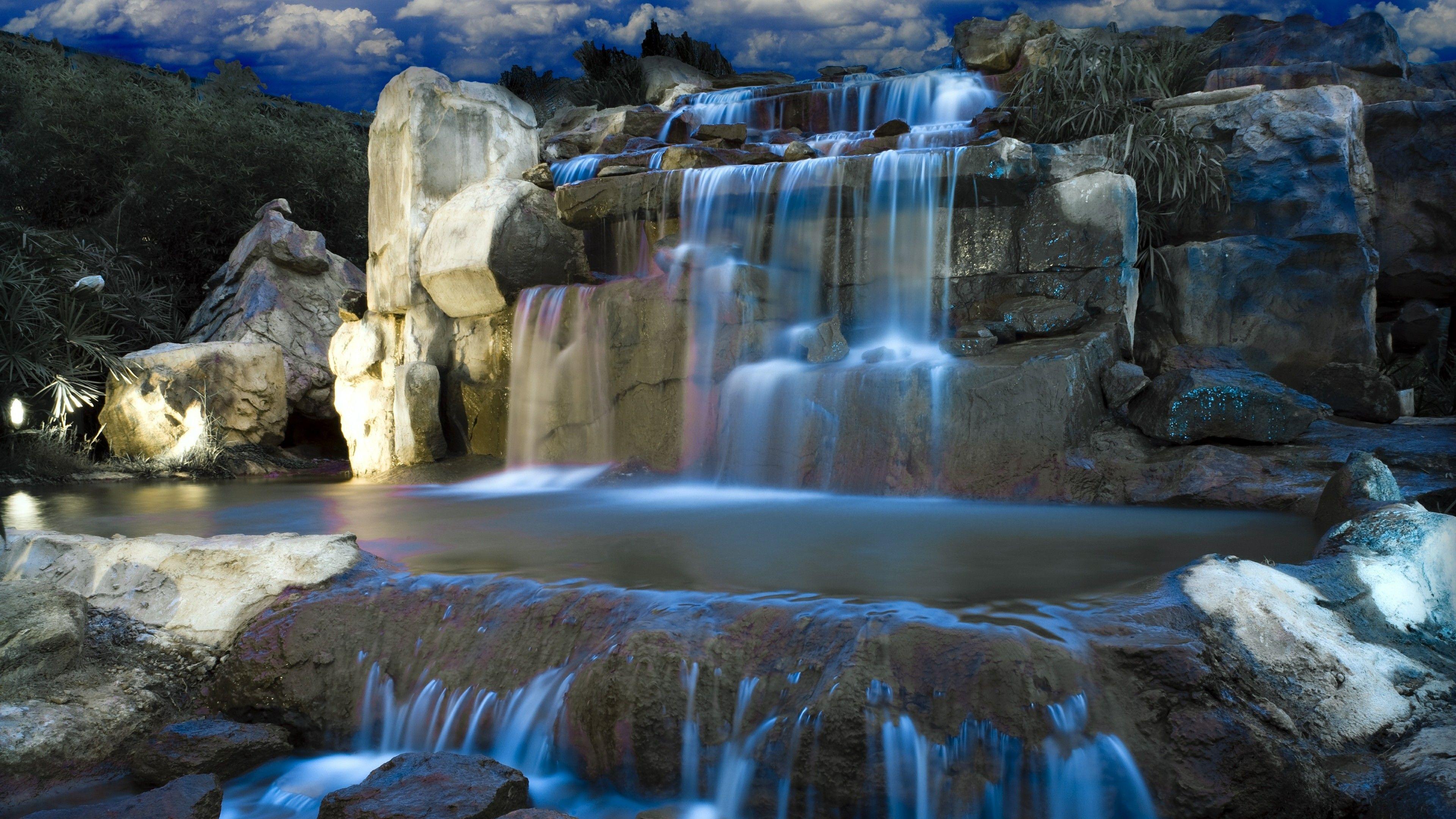 3840x2160 Fantasy Waterfall Wallpaper and Background Image
