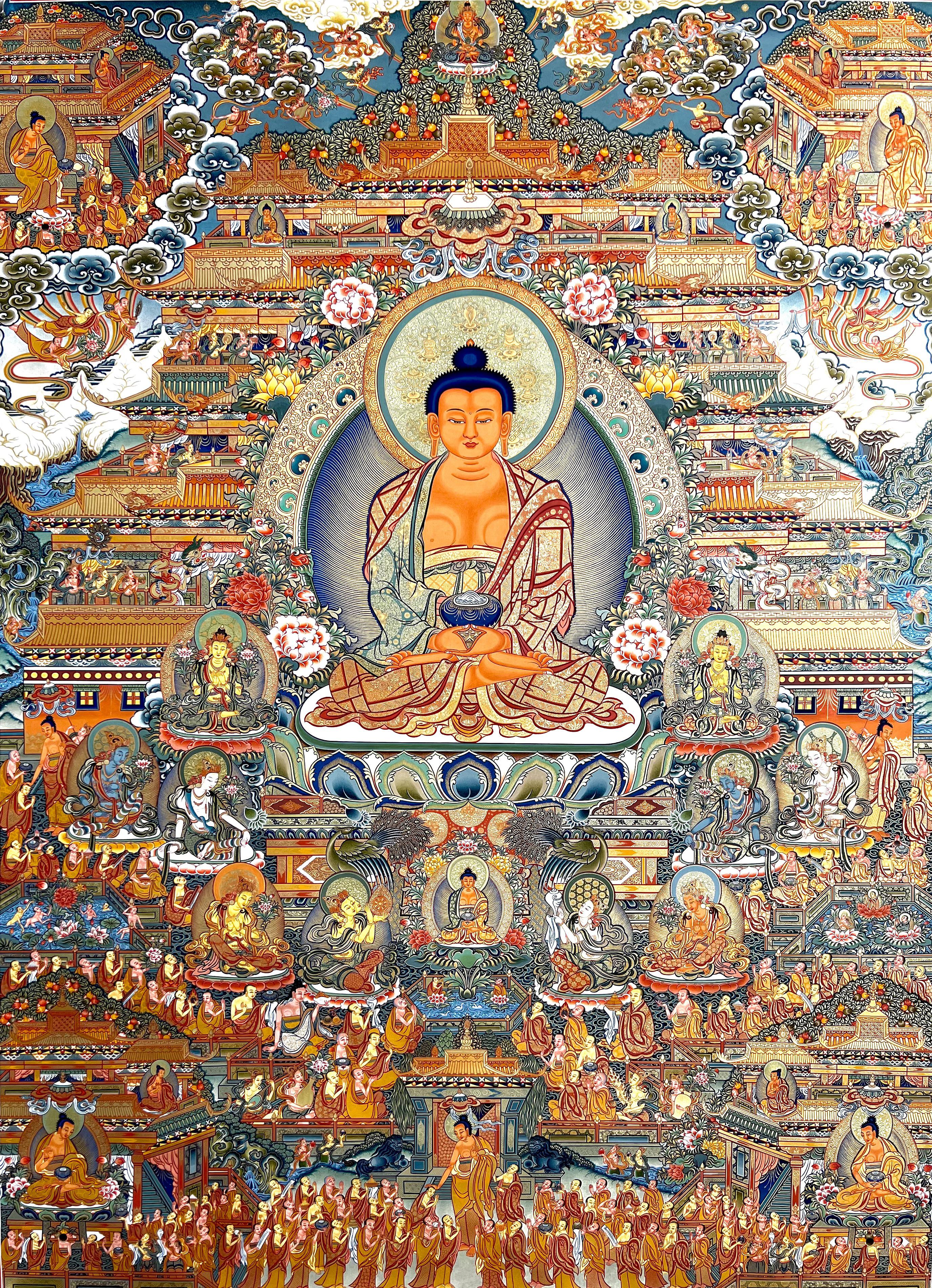 2752x3802 Tibetan Buddhism thangka, Monks