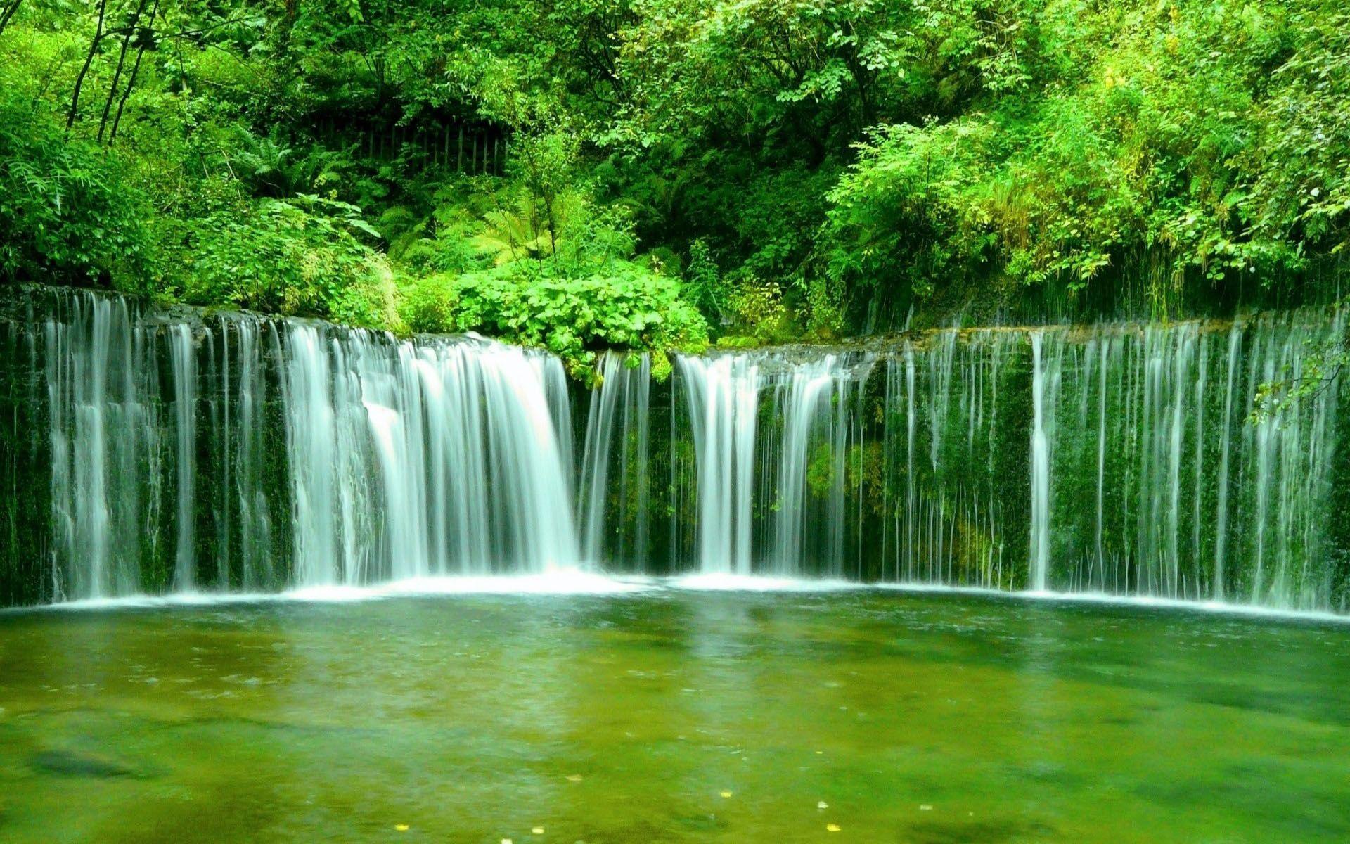 1920x1200 Green Waterfall wallpaper. Green Waterfall