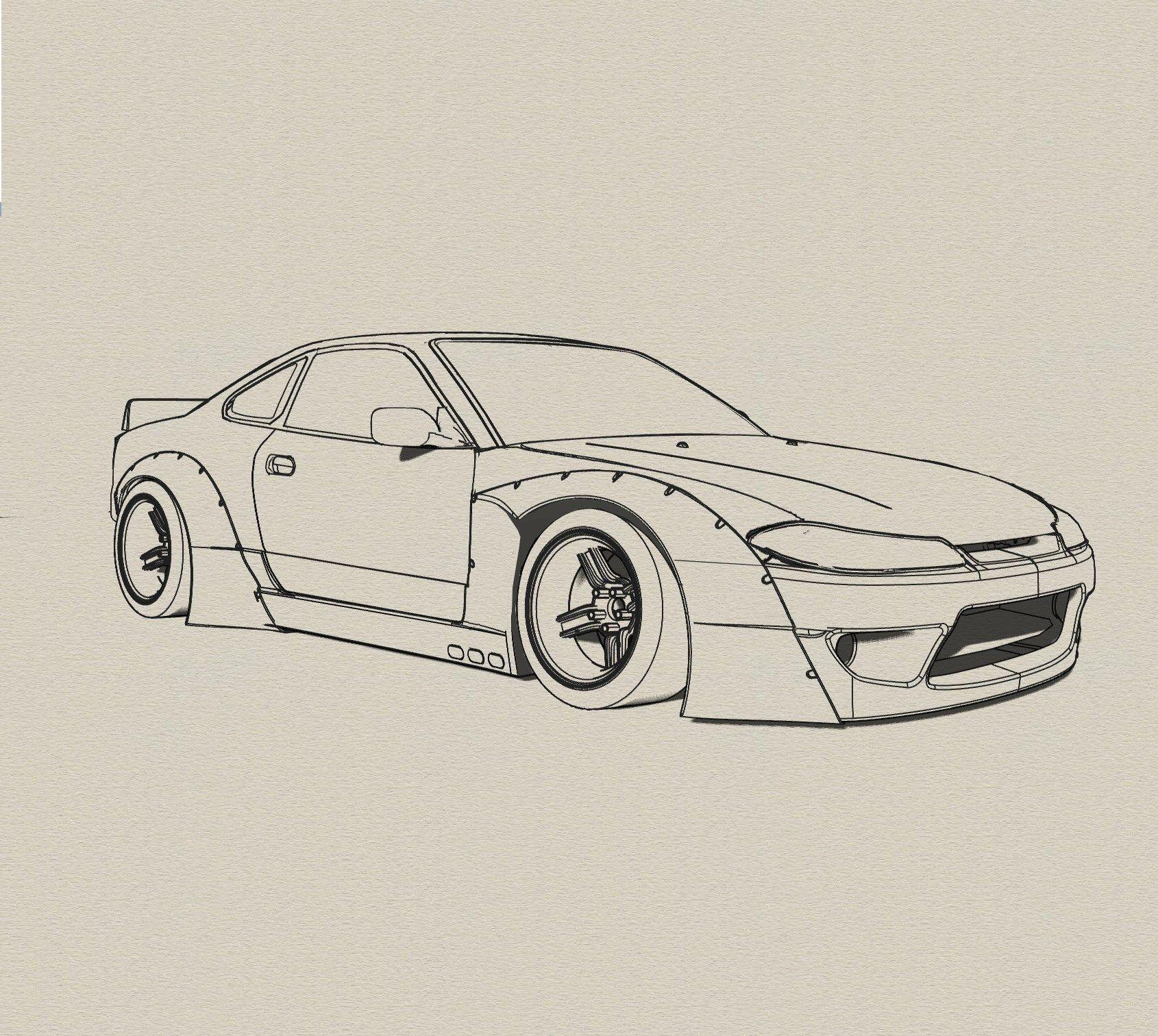 Drift Car Drawing Image - That Cham Online