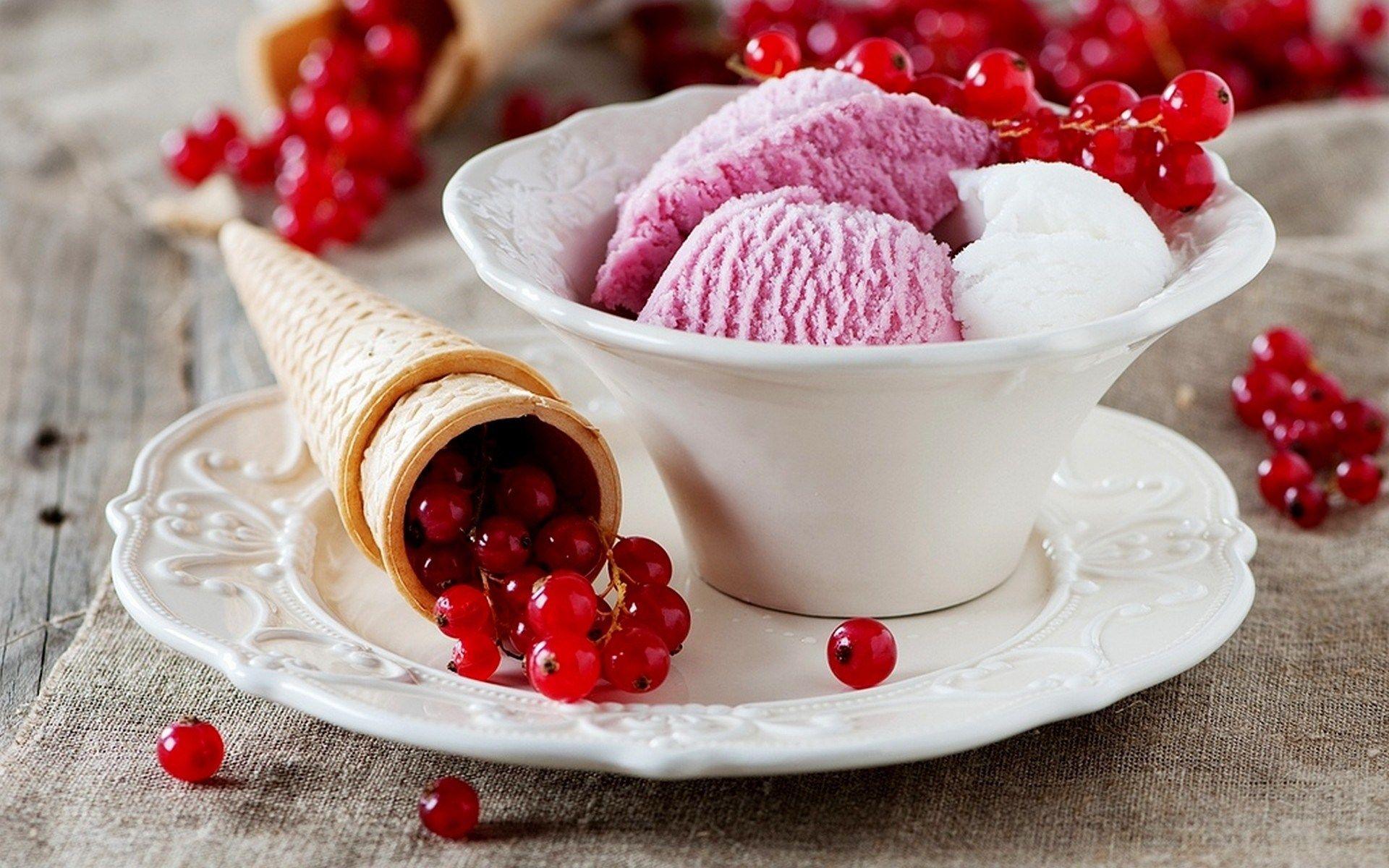 1920x1200 ice cream with red cherries HD wallpaper. HD Wallpaper