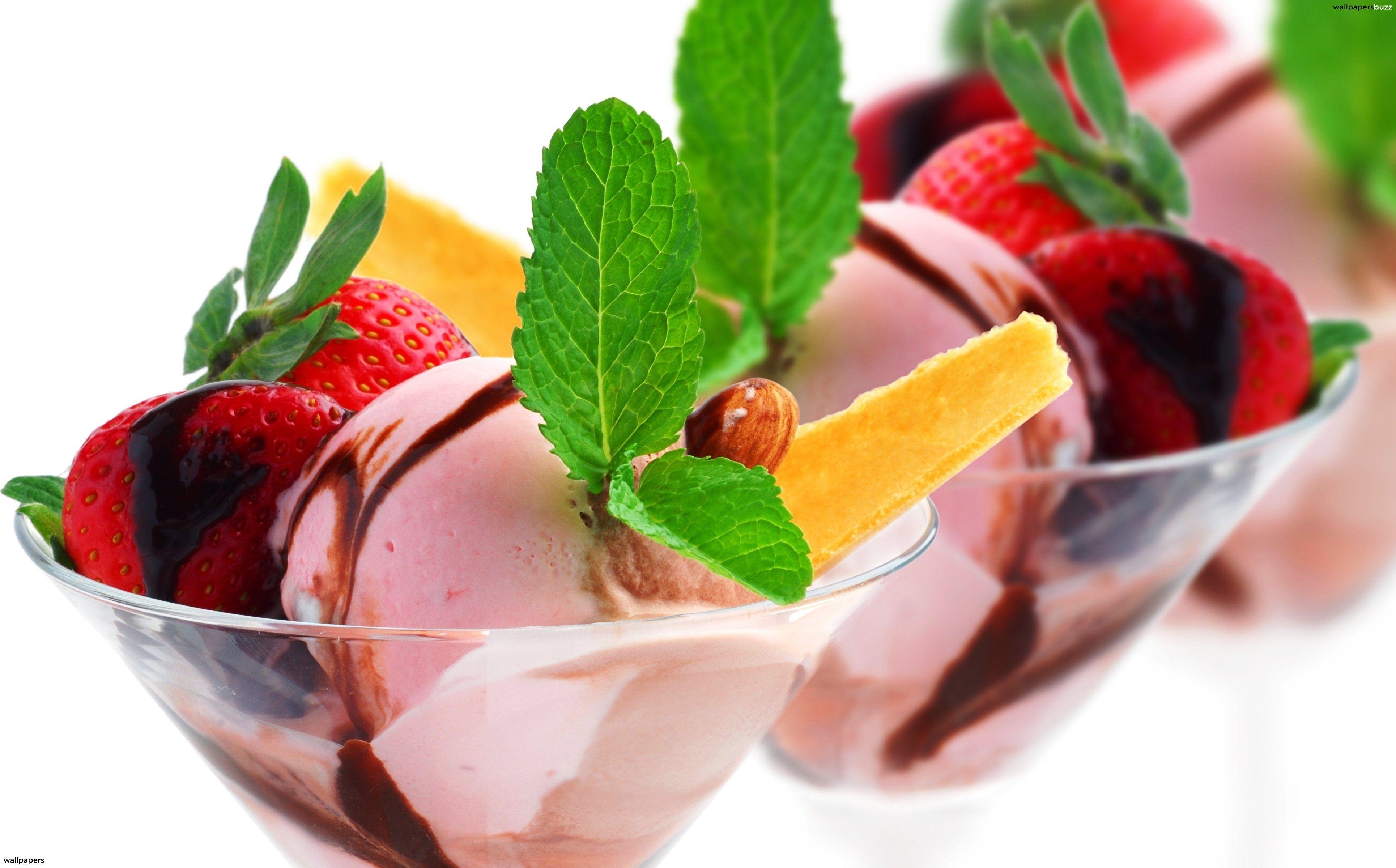 3860x2400 Strawberry Ice Cream HD Wallpaper