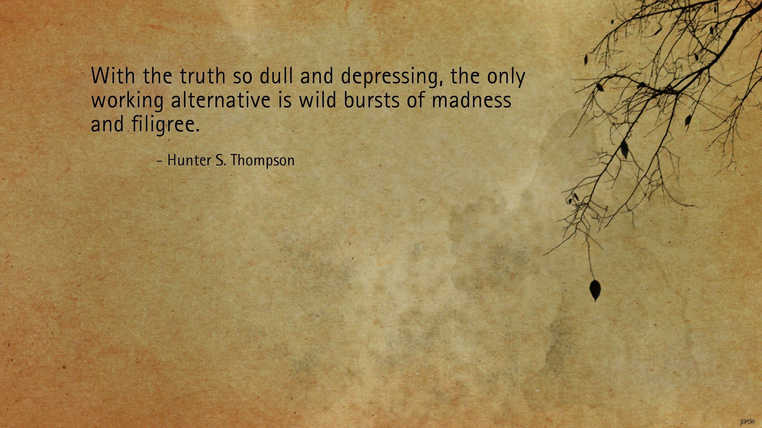 2560x1440 Hunter S. Thompson Quote 2560x1440