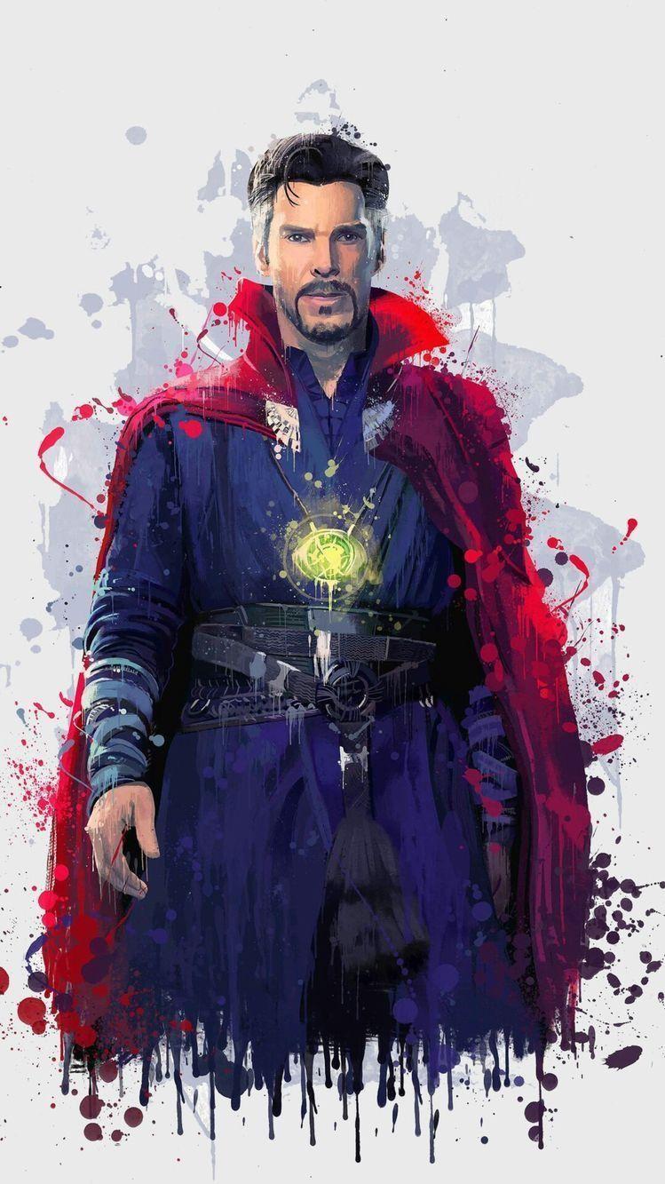 749x1333 Doctor Strange Paint Artwork iPhone Wallpaper. Marvel