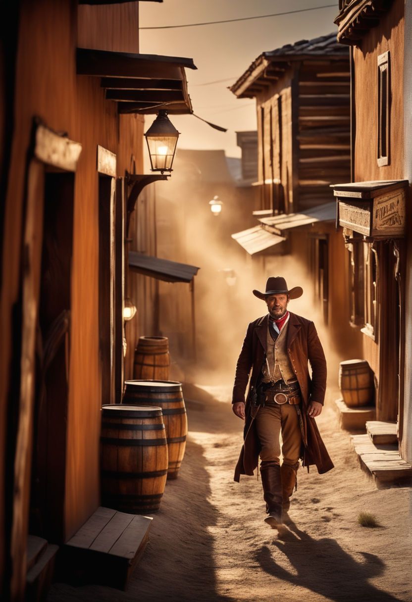 832x1216 in the background a wild west town