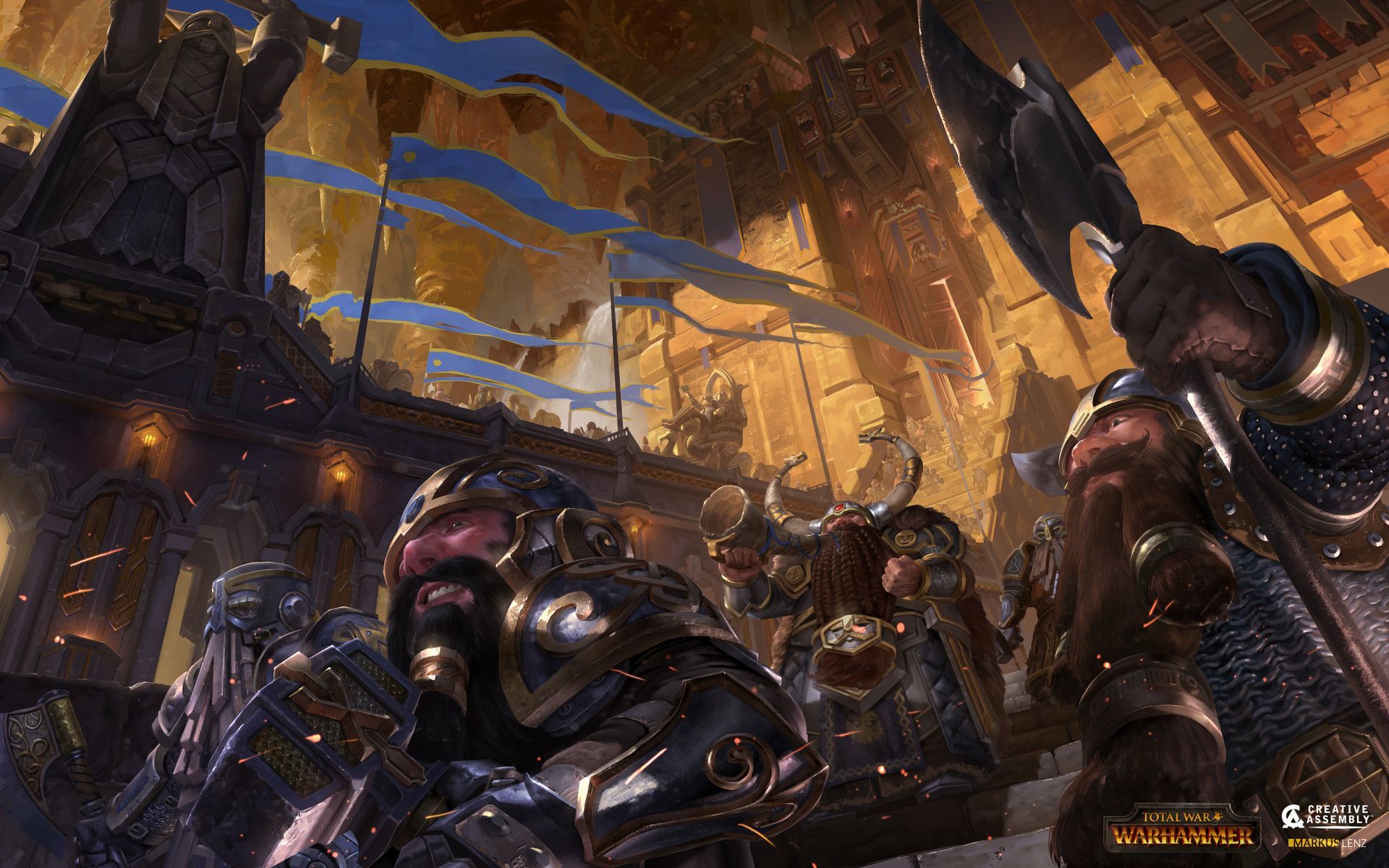 1920x1200 Total War: Warhammer Dwarf Loading Screen