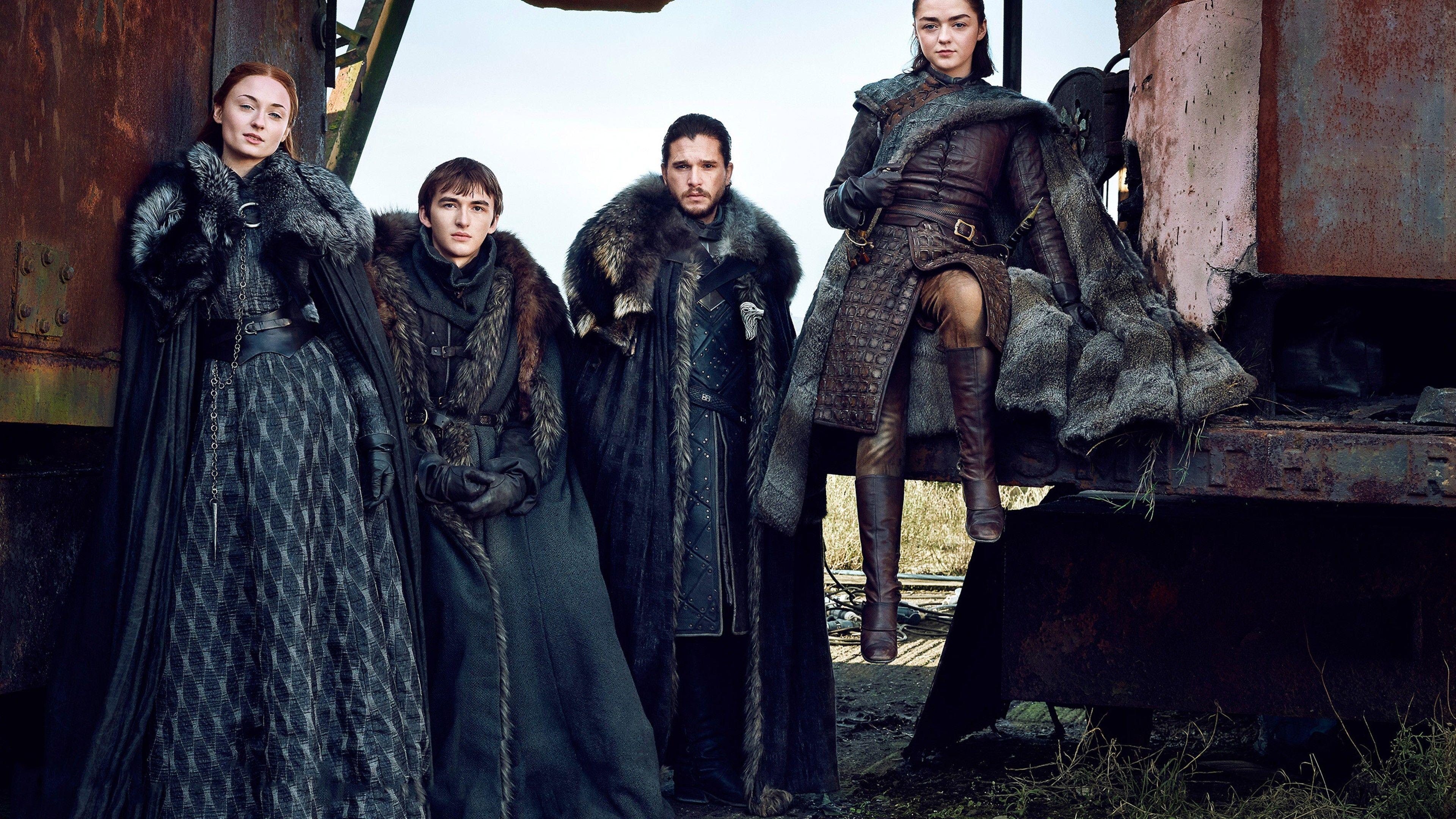 3840x2160 Wallpaper Game of Thrones Season Jon Snow, Arya Stark