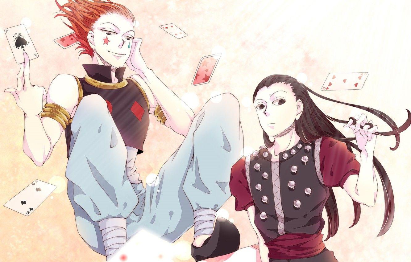1332x850 Wallpaper art, guys, killer, Hunter x Hunter, Hisoka, ILLUMI