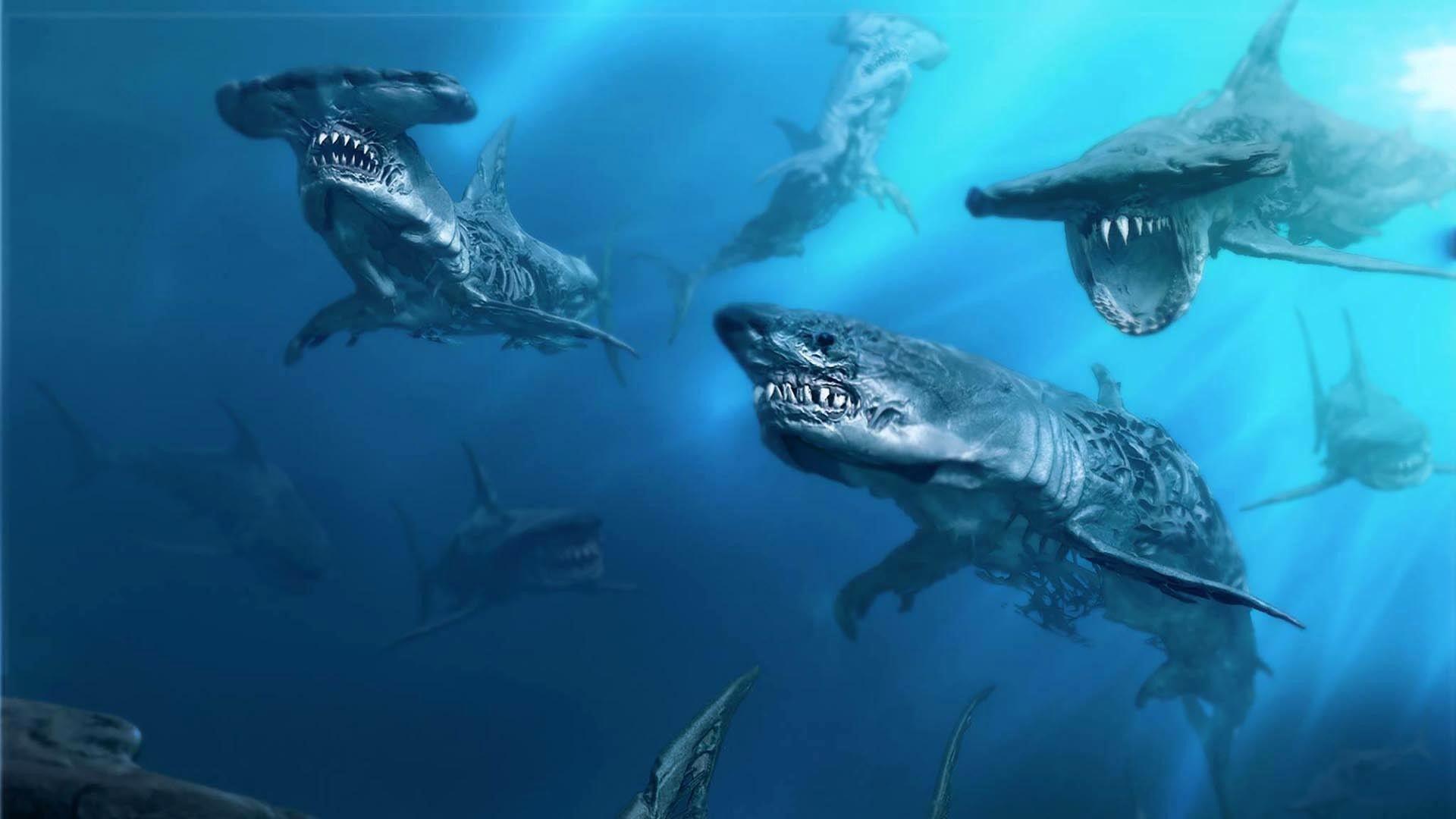 1920x1080 Sharks Wallpaper