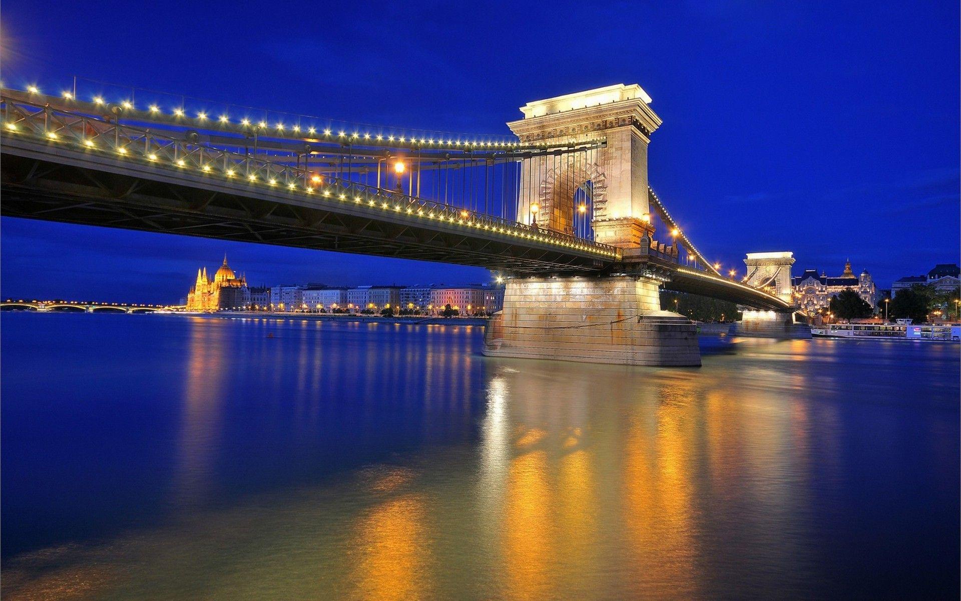 1920x1200 chain bridge hungary bridge budapest wallpaper
