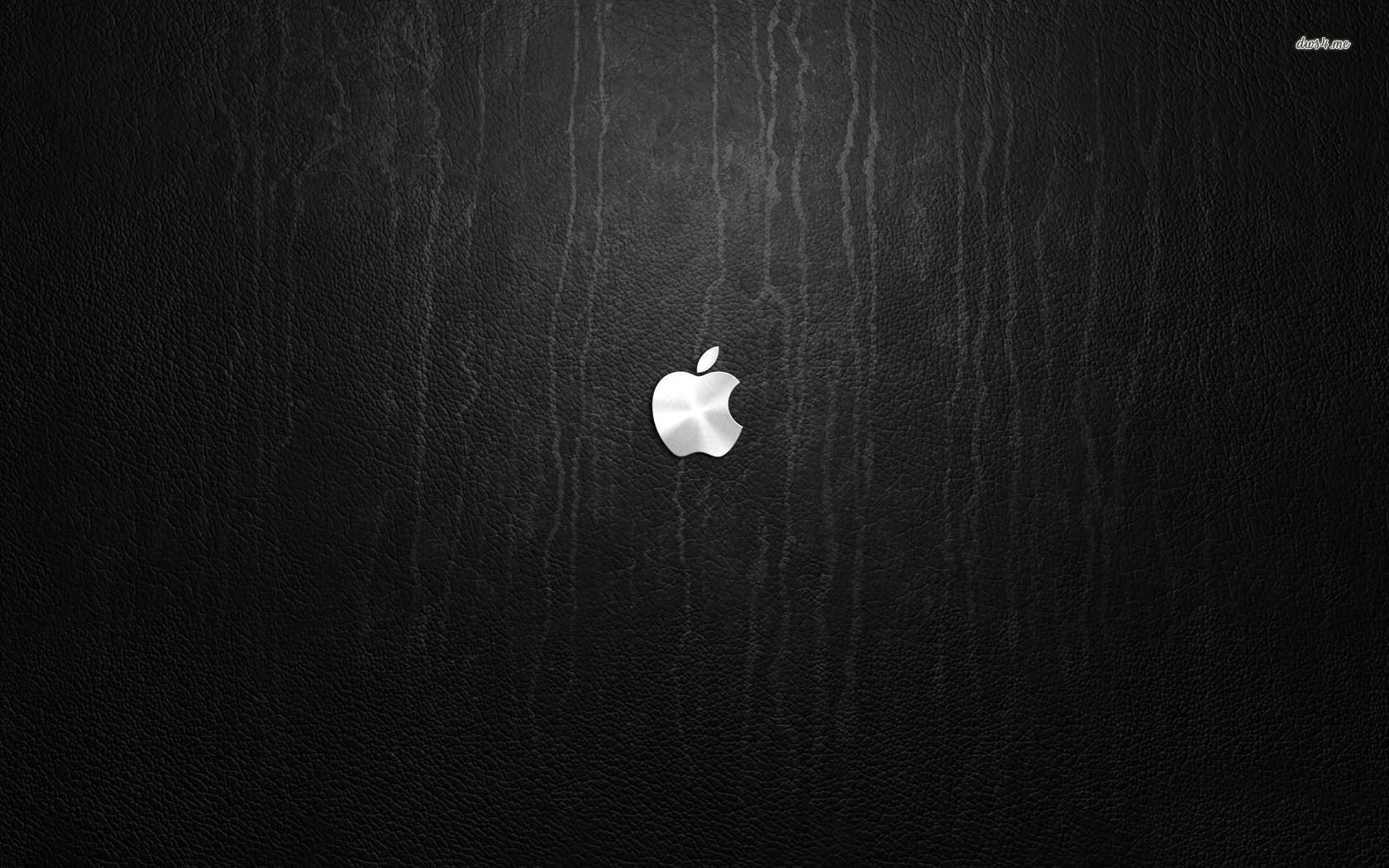 1680x1050 Steel Apple on leather wallpaper wallpaper