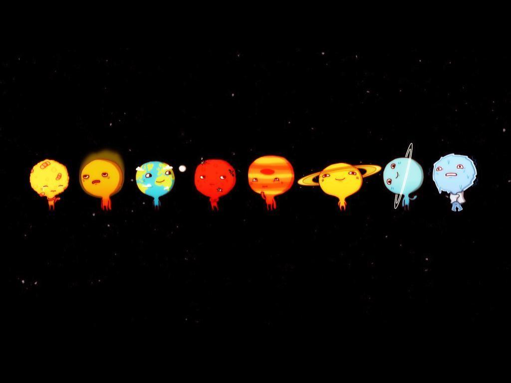1024x768 Wallpaper Neptune Cartoon Style Eight Planets Geek Com