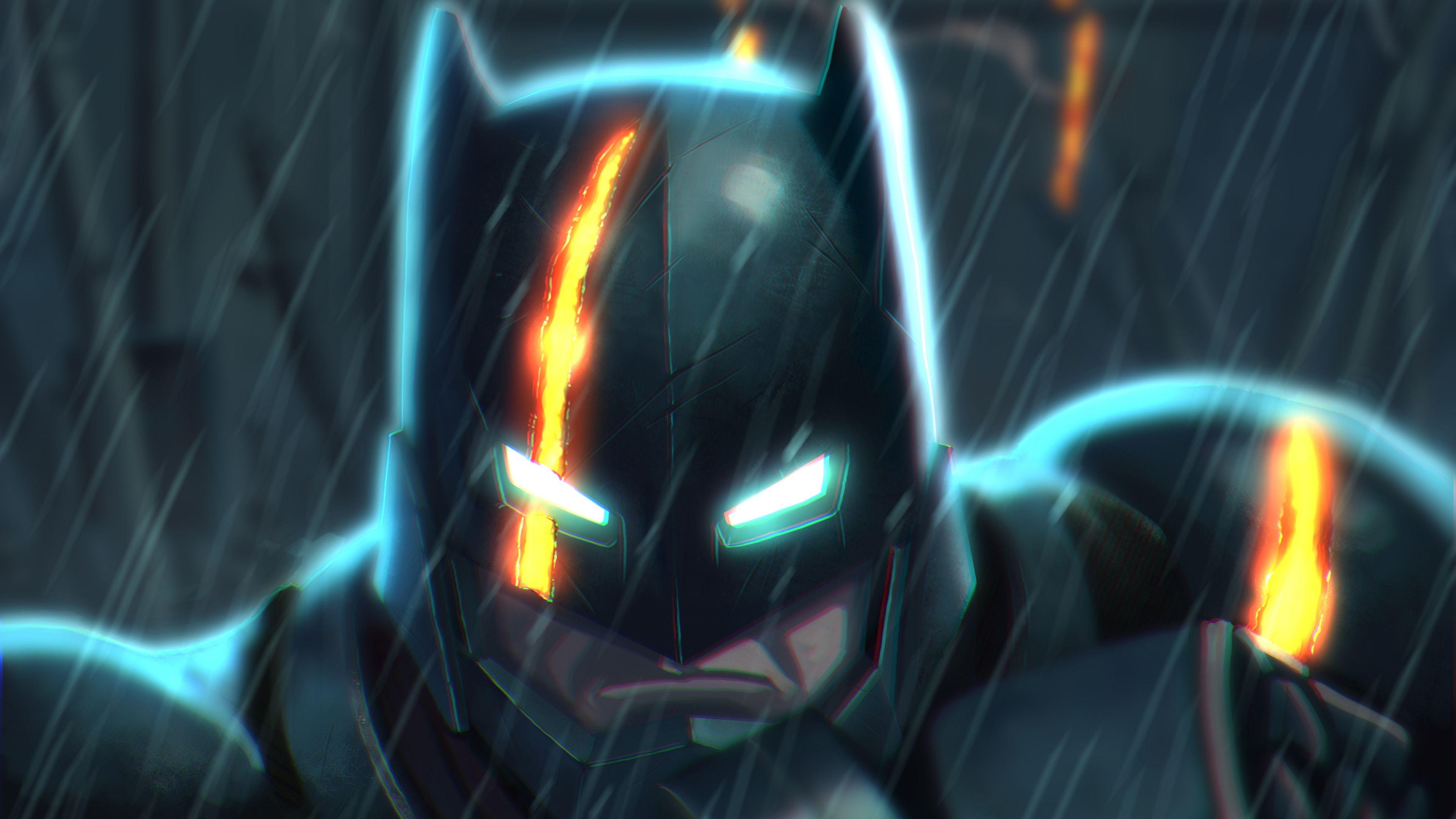3840x2160 Download 3840x2160 Batman, Raining, Cartoon Style, Mask