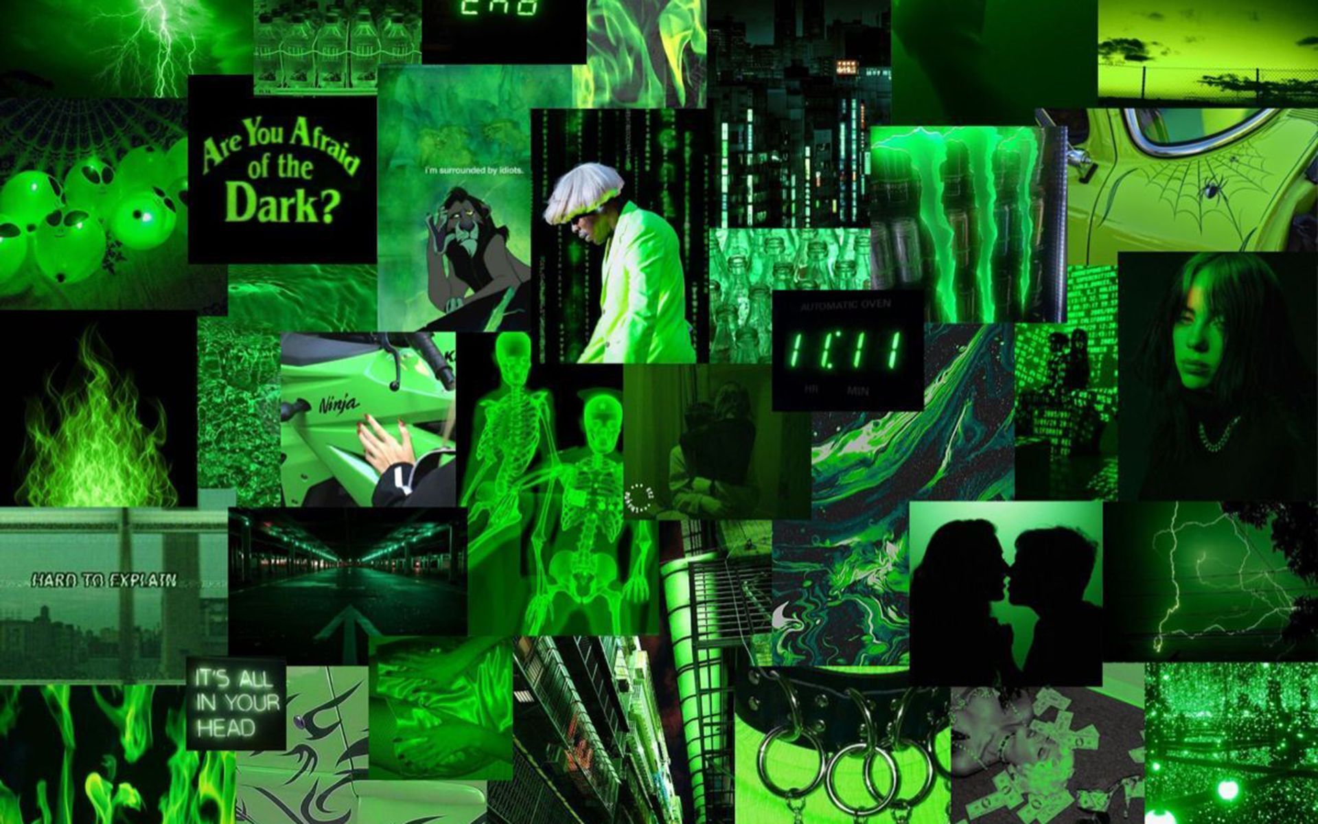 1920x1200 Green Collage Computer Wallpaper