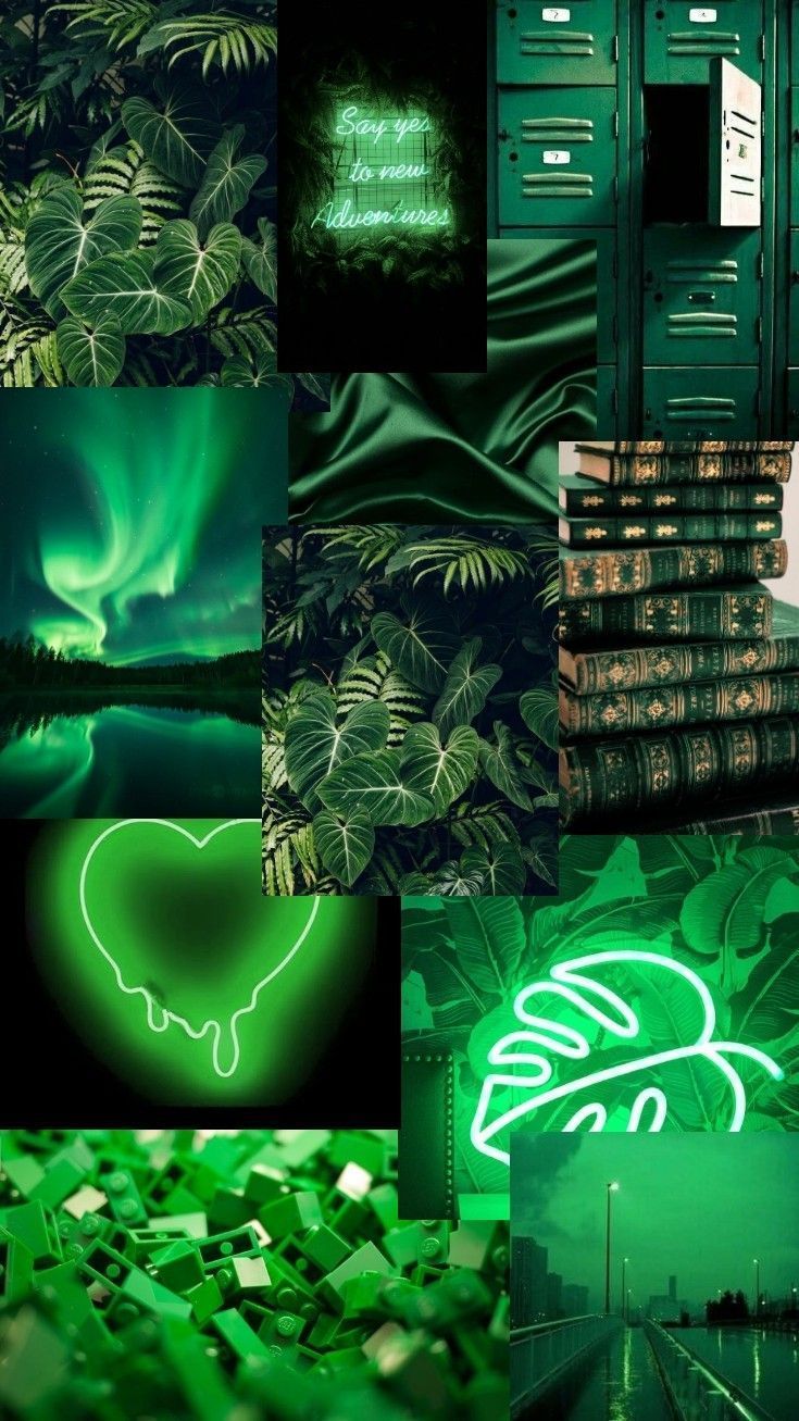 Dark Green Collage Wallpapers - Top Free Dark Green Collage Backgrounds ...