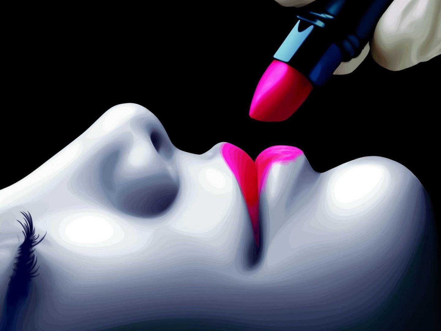 1440x1080 Hot Pink Lipstick Widescreen Wallpaper. Wide