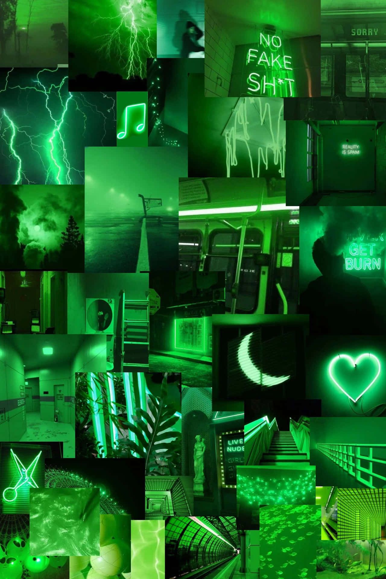 1280x1920 Green Aesthetic Collage Picture