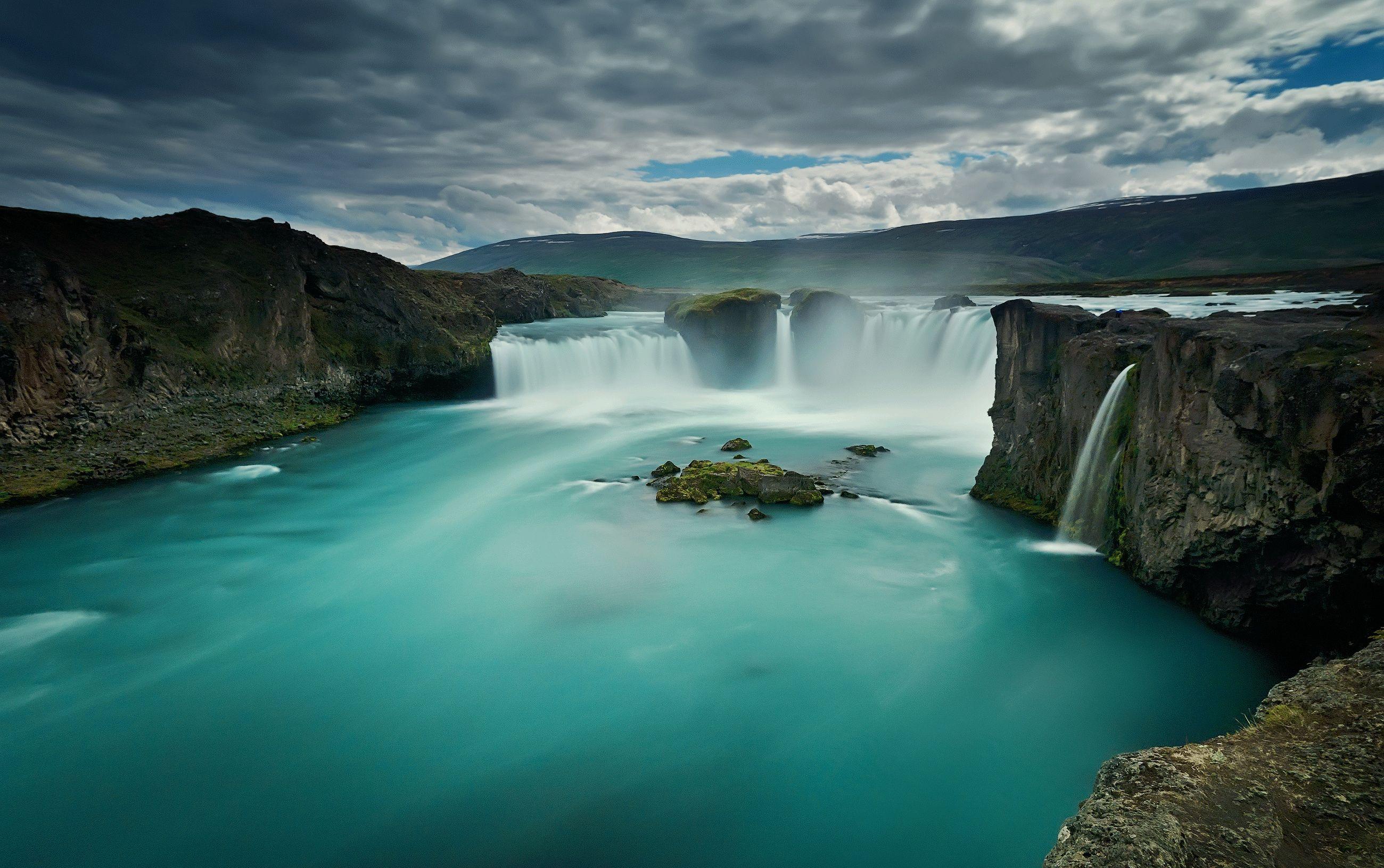 2600x1631 #Godafoss waterfall, #Iceland, #HD. Nature