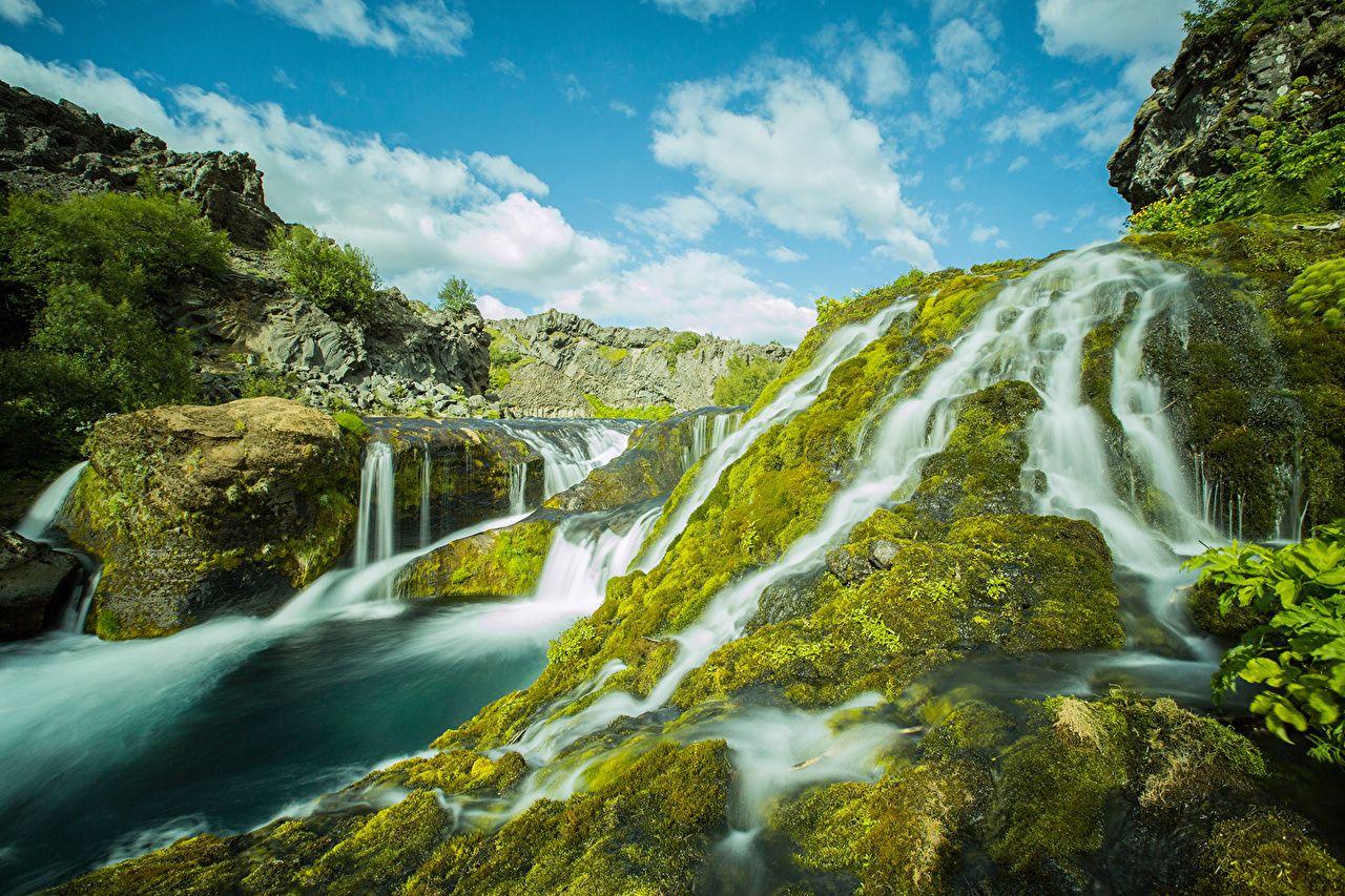 1280x853 Desktop Wallpaper Iceland Nature Waterfalls Moss