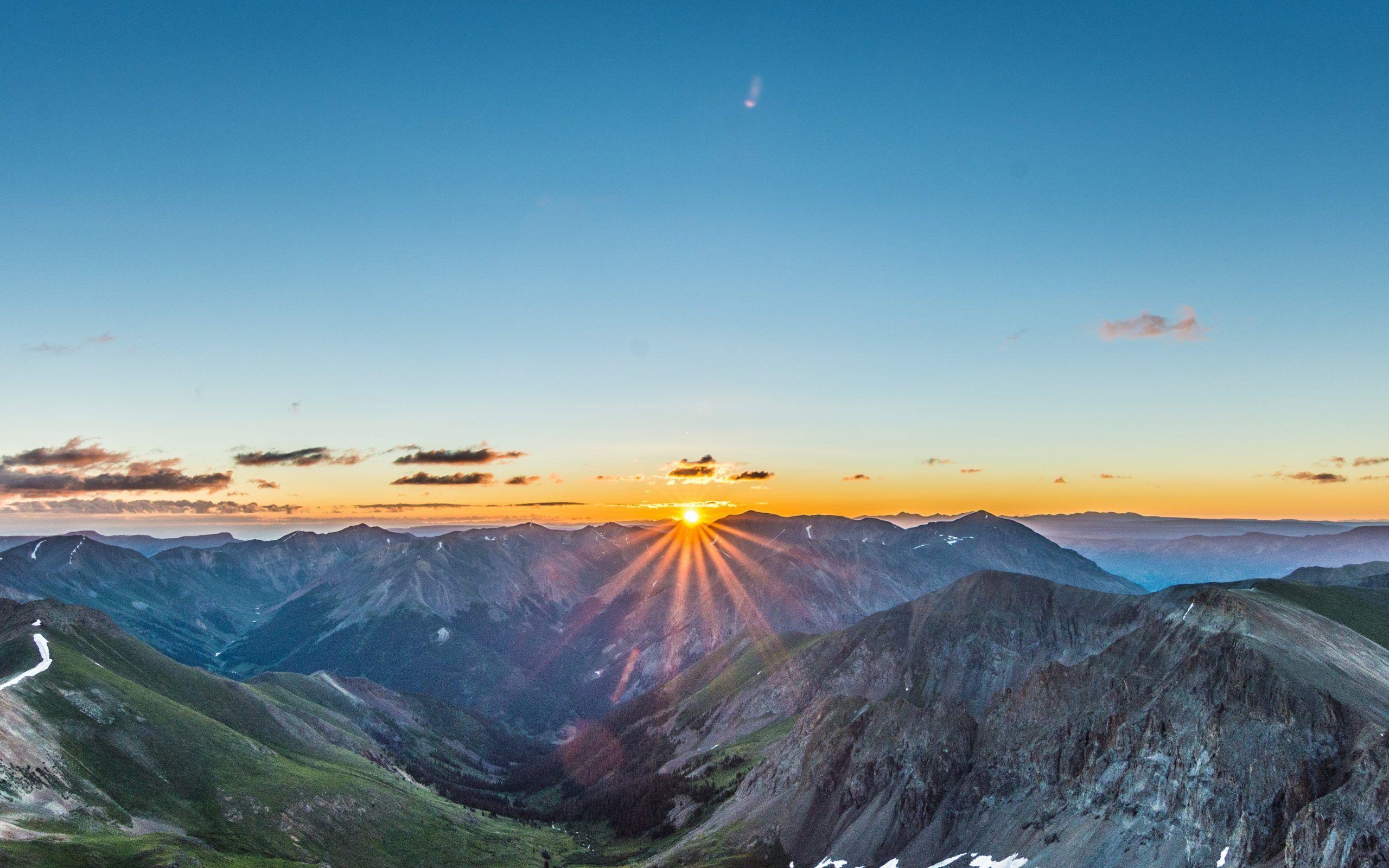 2560x1600 Mountains Sunrise 4K Wallpaper. HD Wallpaper Background