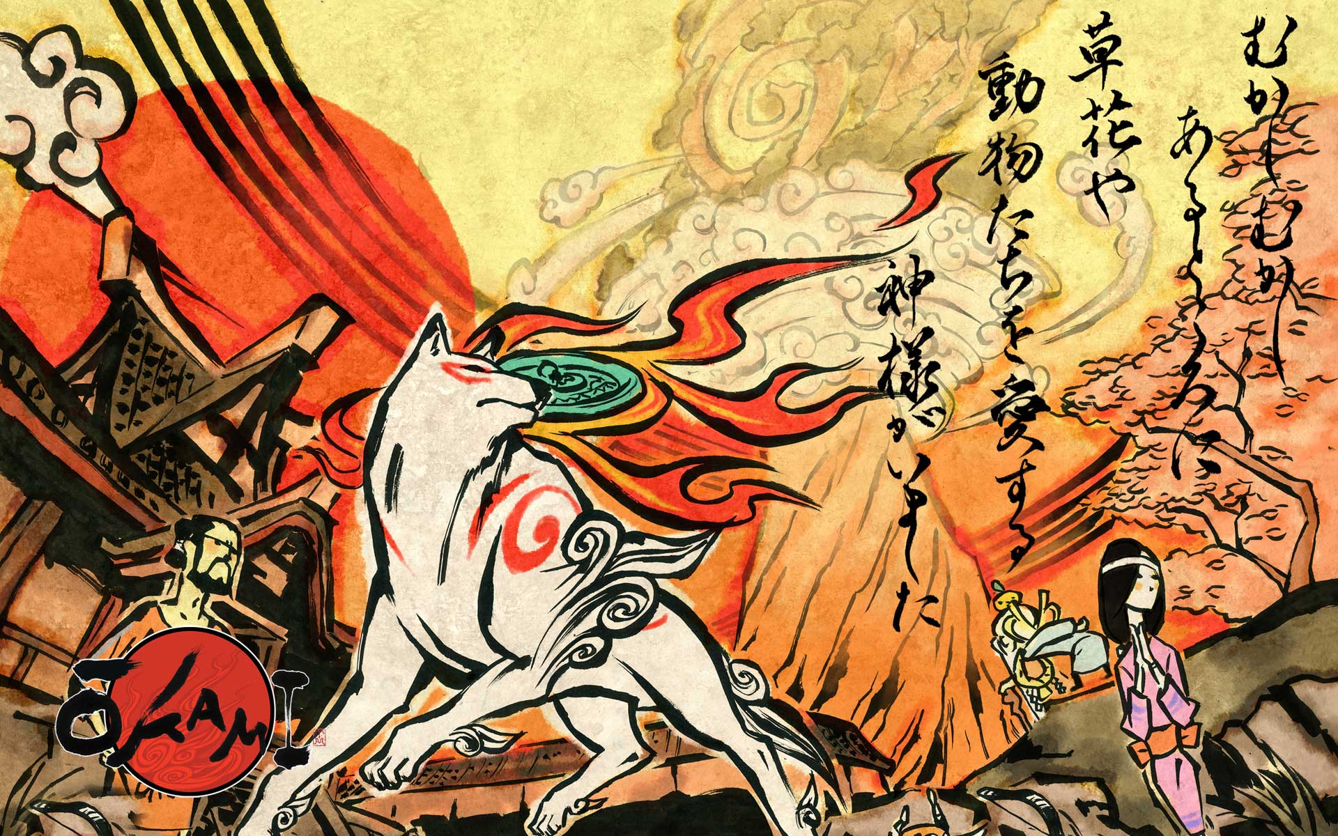 1920x1200 Tải xuống Hình nền chó sói lửa Okami, Sói lửa Okami iPhone