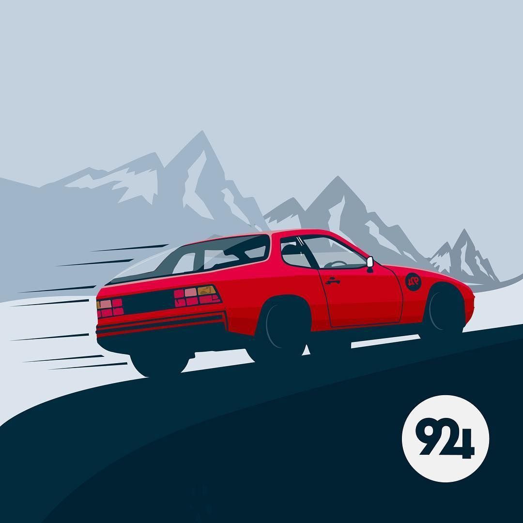 1080x1080 Porsche 924 graphic