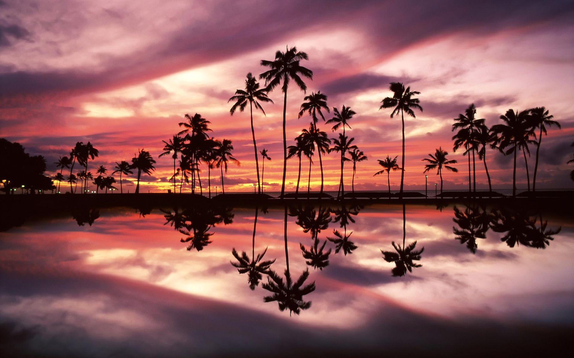 1920x1200 Sunset Hawaii Beach hình nền