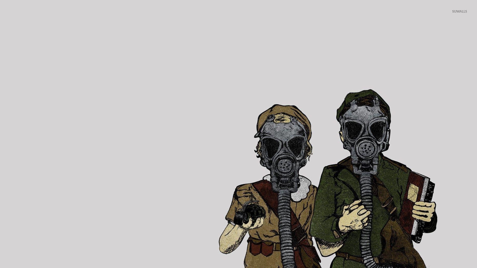 1920x1080 Men with gas masks wallpaper Art wallpaper