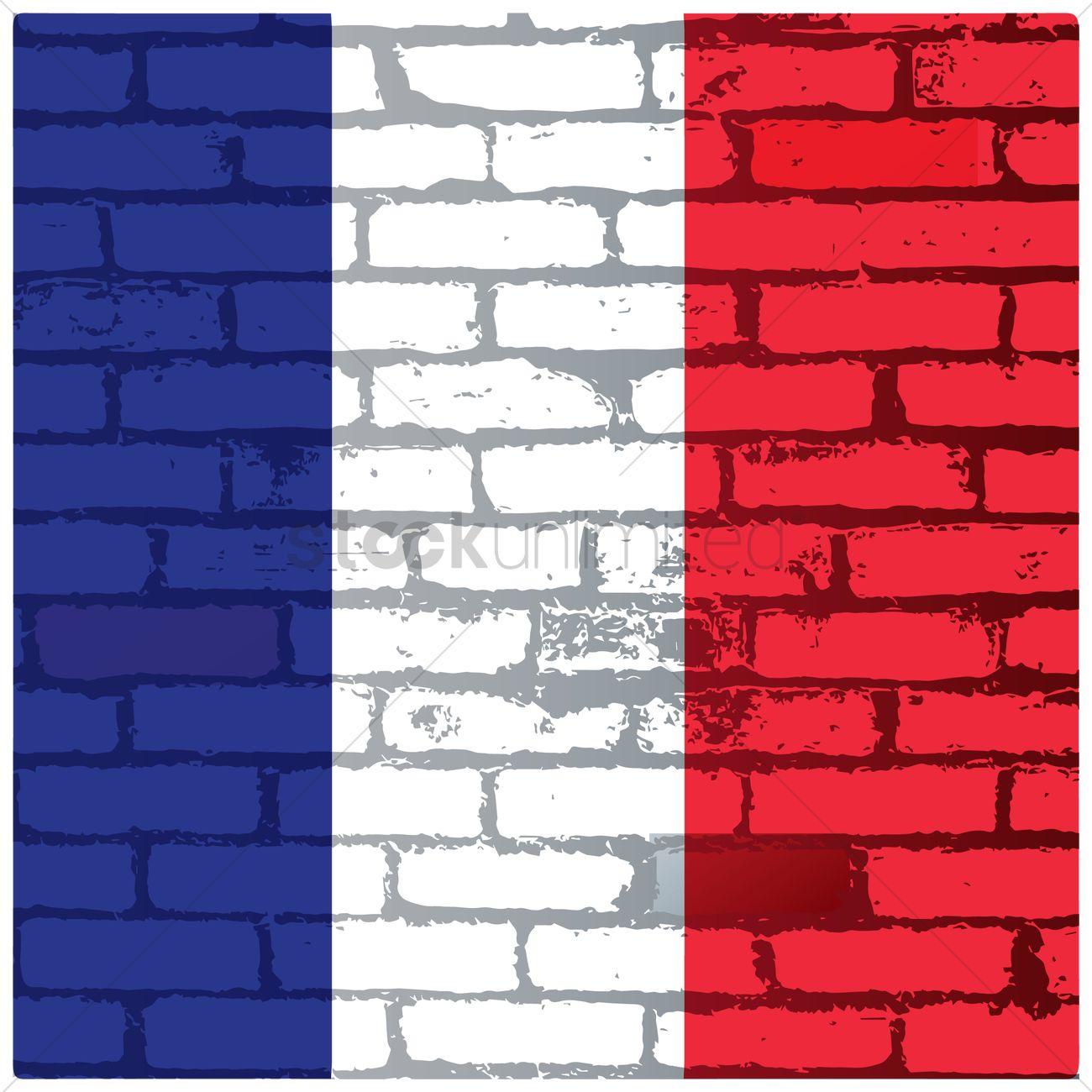 1300x1300 France flag bricks background Vector Image