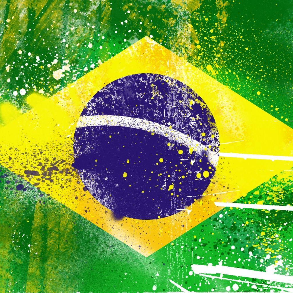 1024x1024 Brazil Flag. iPad Wallpaper free iPad wallpaper